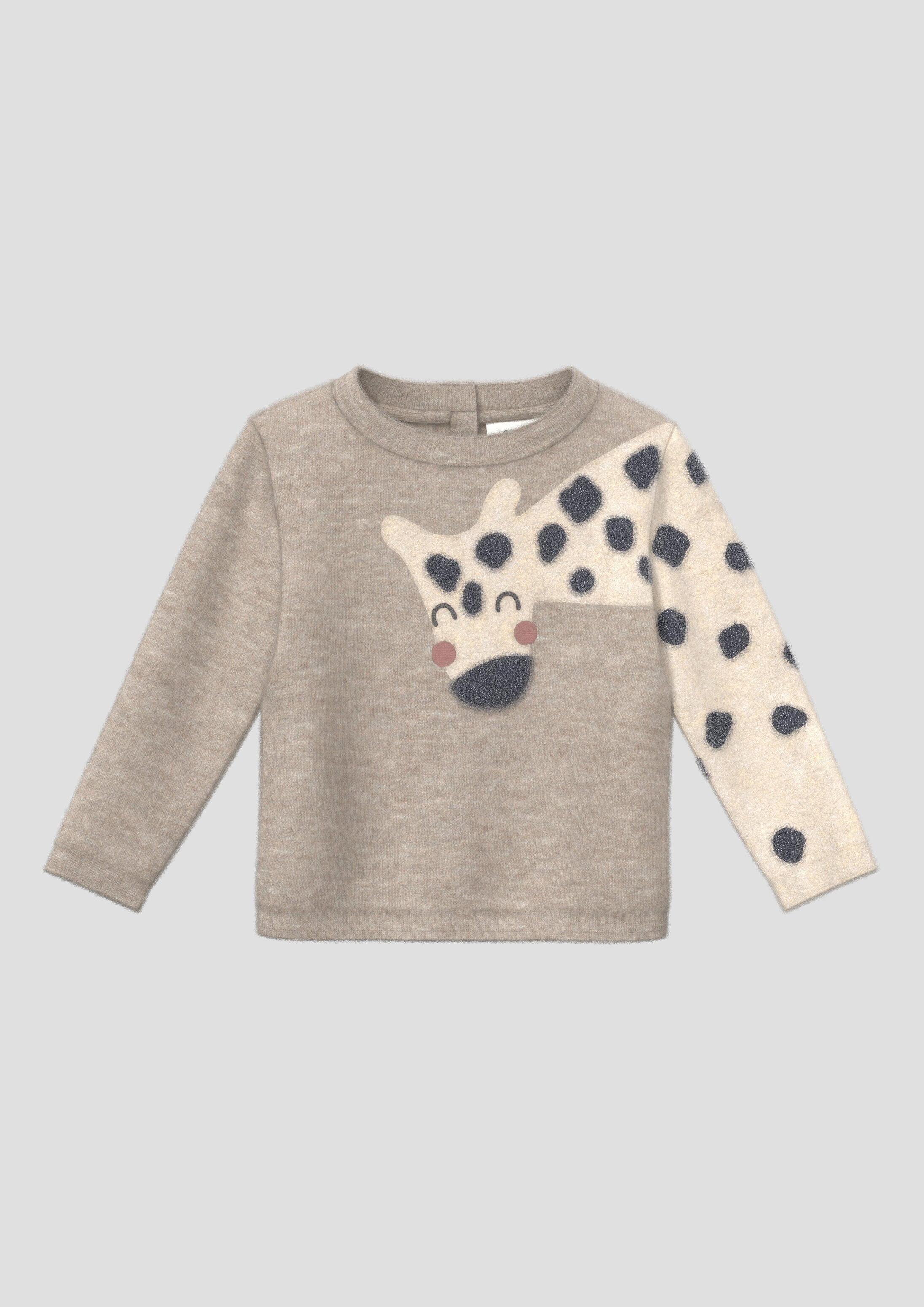 s.Oliver Longpullover Strickpullover Flauschiger Strickpullover mit Artwork
