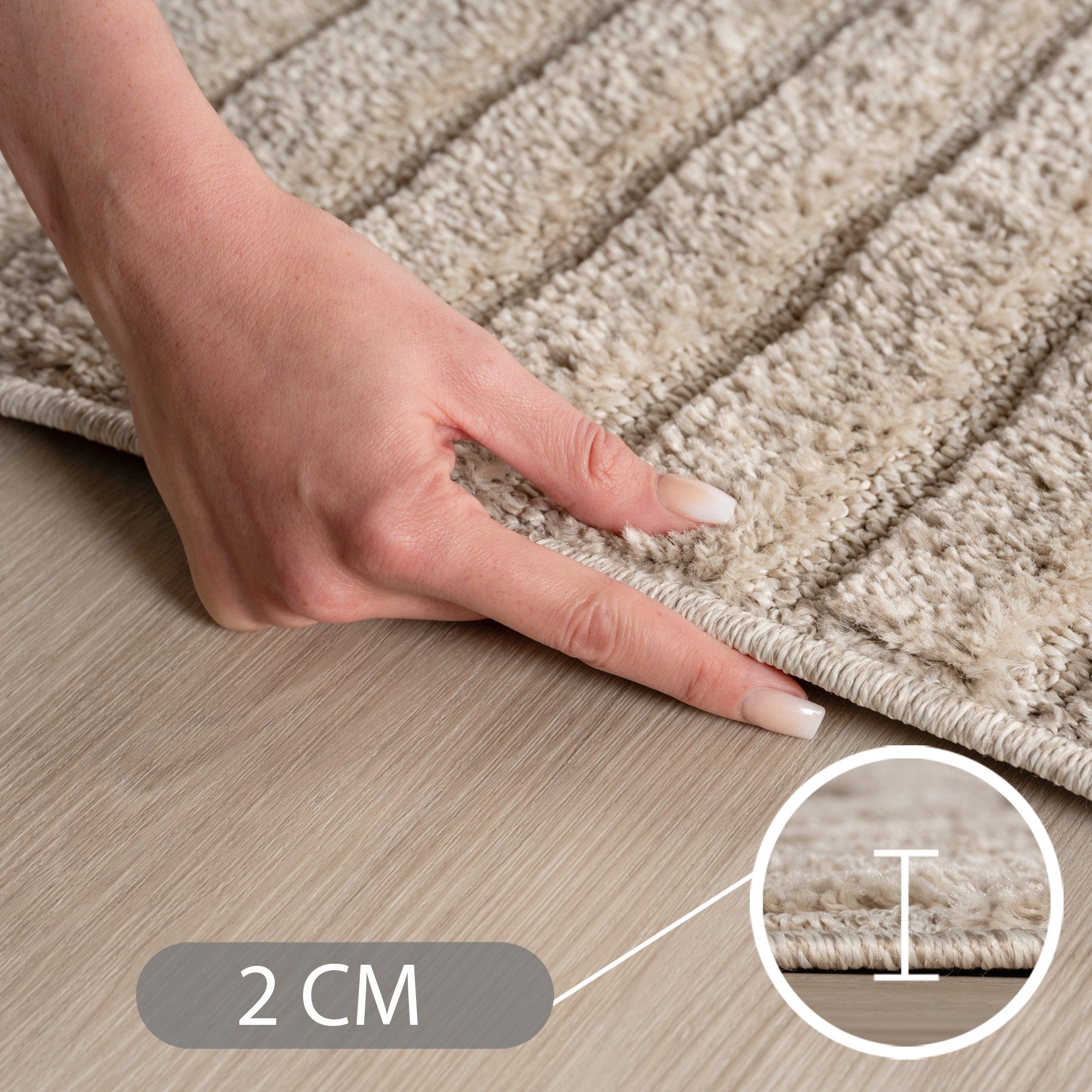 SIMPEX24 Designteppich Boho Design, Rund, Höhe: 8 mm, Teppich Wohnzimmer, Schlafzimmer, Gästezimmer