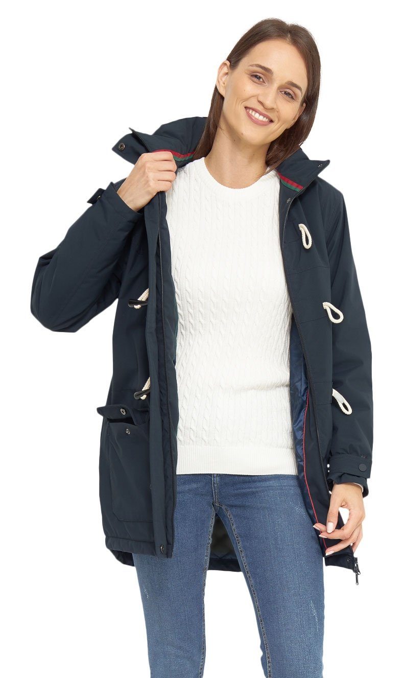 mit Dufflecoat Svea navy abnehmbarer Kapuze verstellbarer & REDGREEN dark