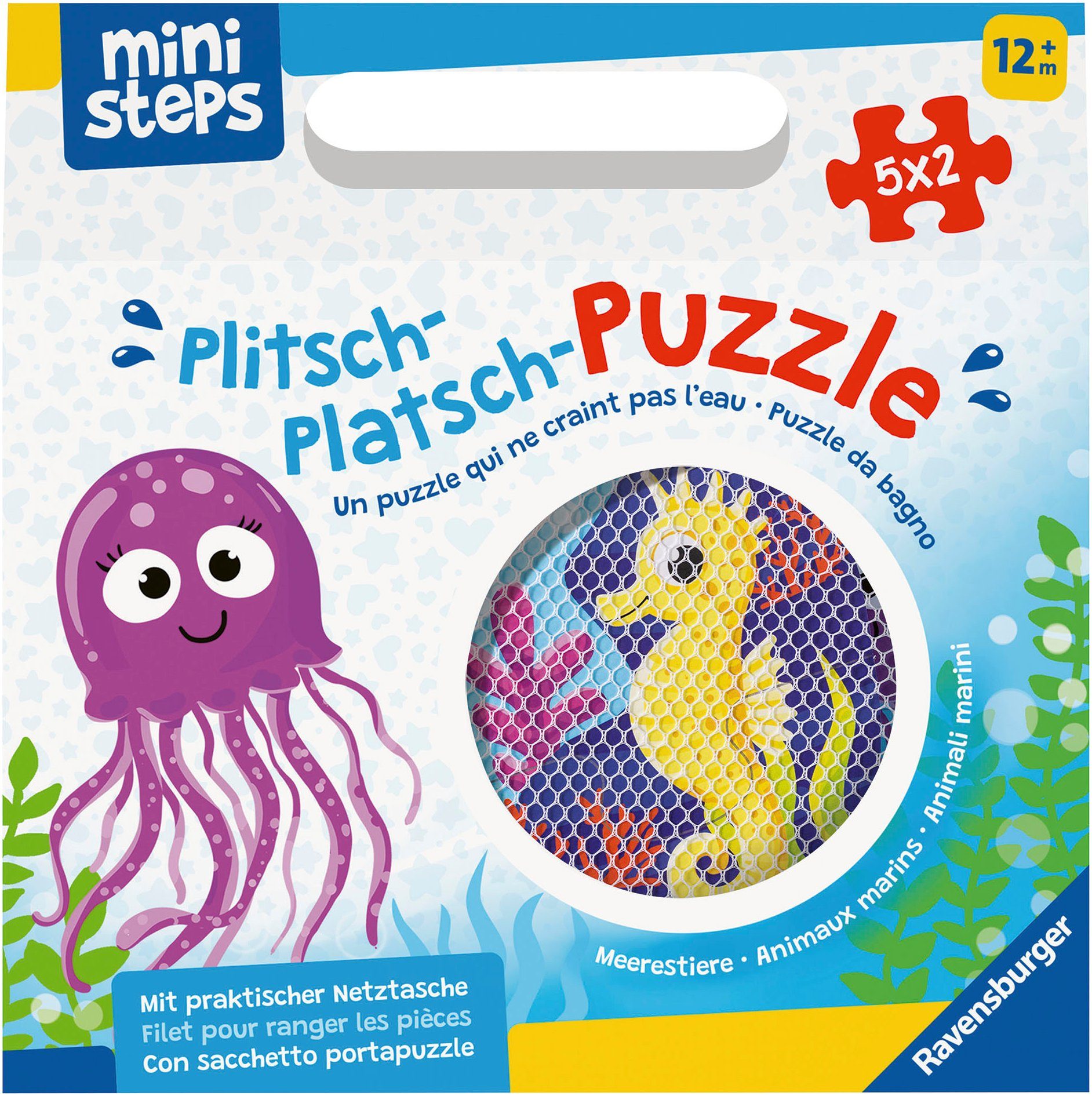 Ravensburger Puzzle Plitsch-Platsch-Puzzle Meerestiere, 10 Puzzleteile