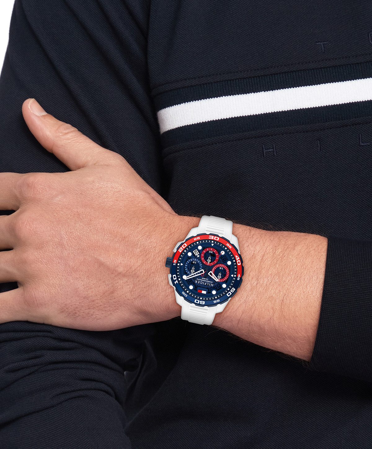 Tommy Hilfiger Chronograph TH-REGATTA 1792231, Quarzuhr, Armbanduhr, Herrenuhr, Silikonarmband, analog, Tag