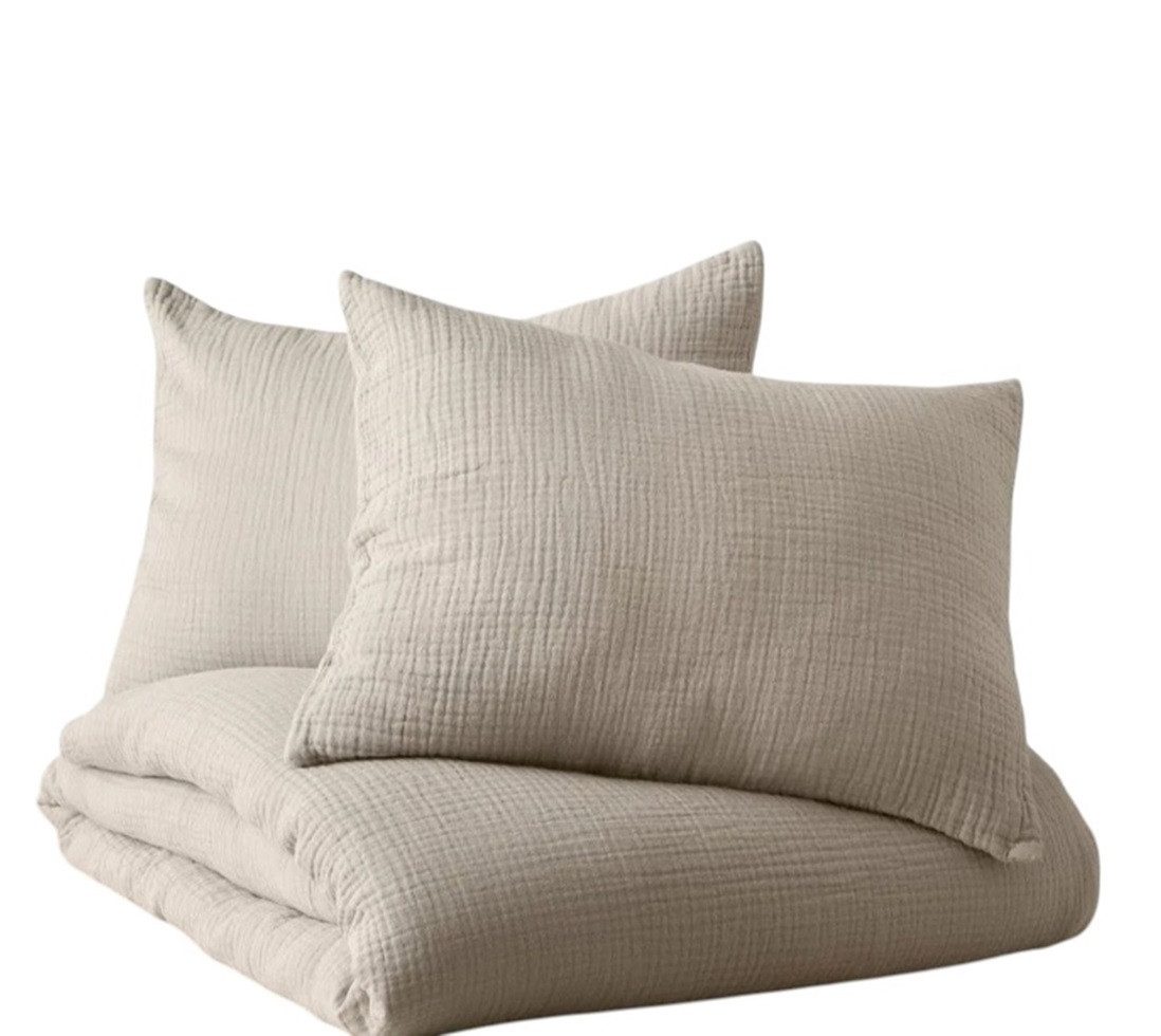 Sandiik Bettwäsche Musselin Bettwäsche in Graubeige aus 100% Baumwolle günstig online kaufen