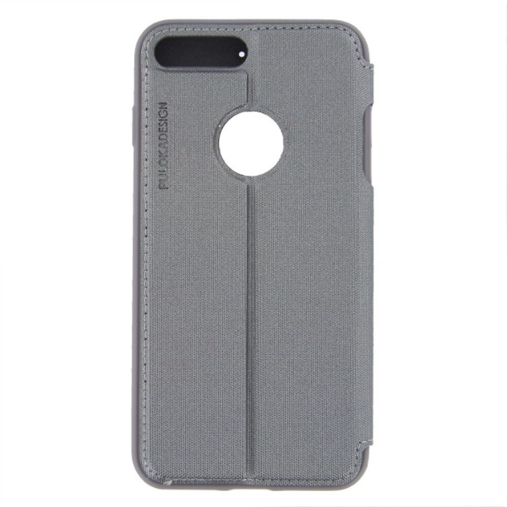 Handytasche Flip Hülle für iPhone 7 Plus Grau Handy Tasche Schutz (Flip Cover)