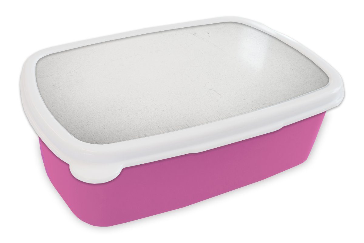 MuchoWow Lunchbox Beton - Weiß - Modern, Kunststoff, (2-tlg), Brotbox für Erwachsene, Brotdose Kinder, Snackbox, Mädchen, Kunststoff rosa