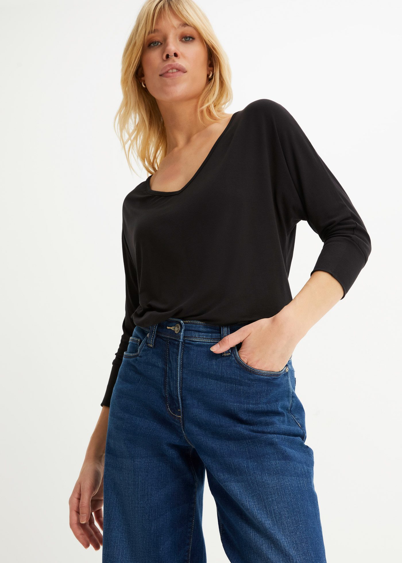 bonprix Oversize-Shirt Oversized-Shirt aus fließender Viskose günstig online kaufen