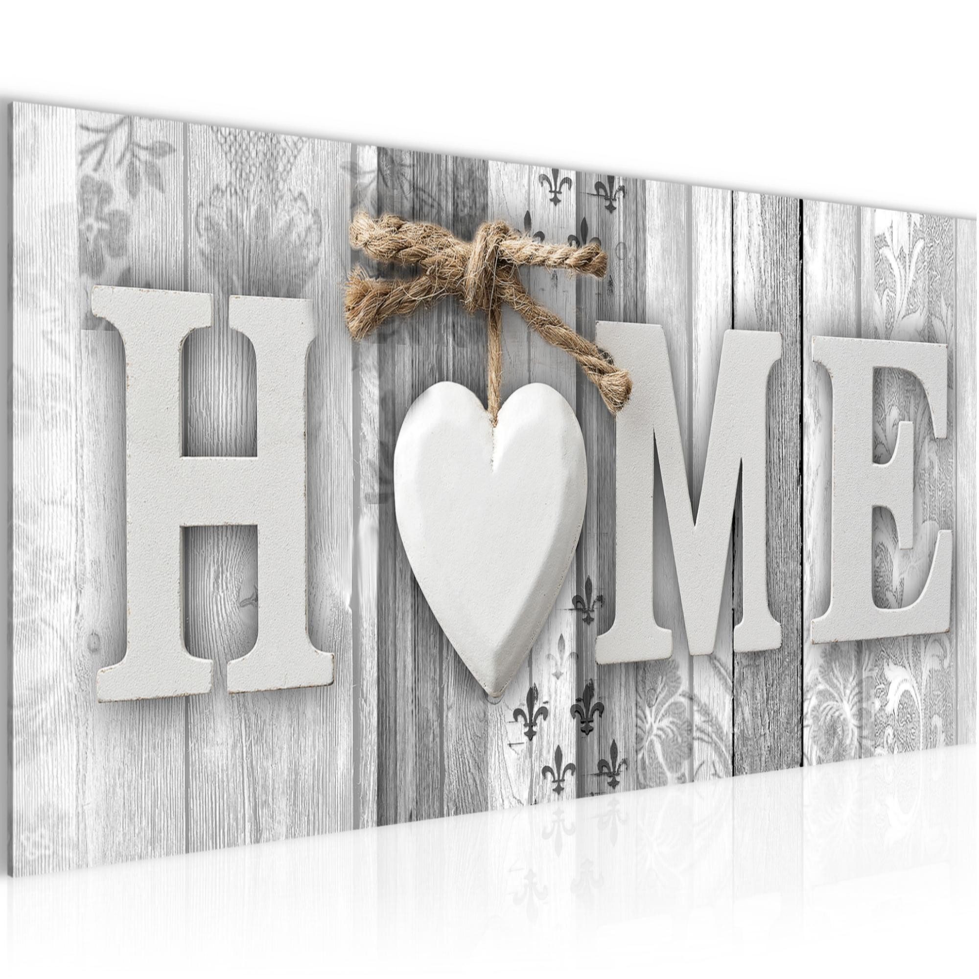 Runa Art Wandbild Home Holzoptik Modern Bild auf Vlies Leinwand Landhausstil 503312c, 100L x 40B cm