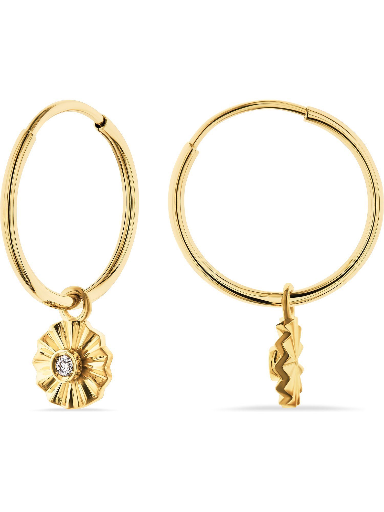 CHRIST Paar Creolen CHRIST Damen-Creole 375er Gelbgold 2 Diamant (Paar)