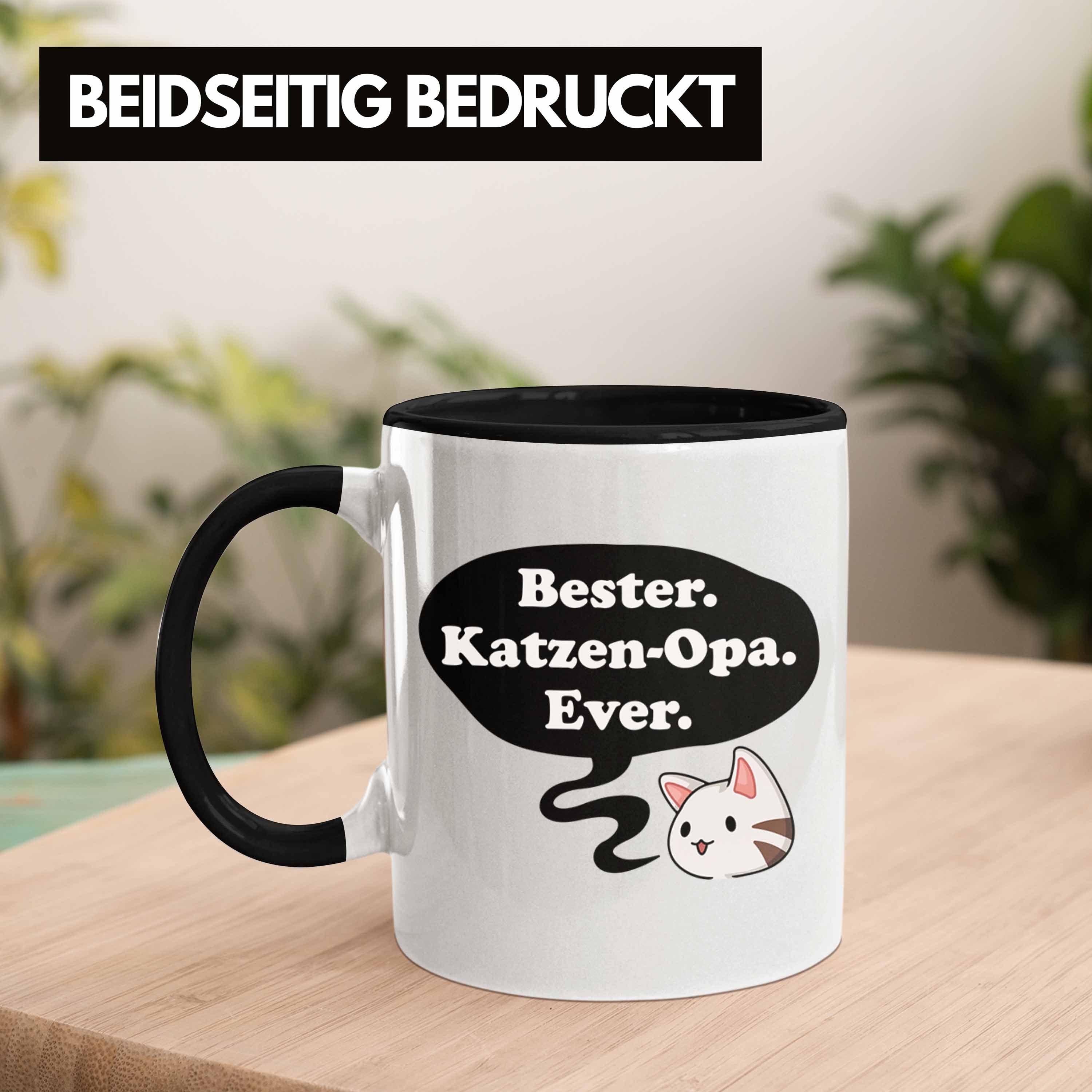 Geburtstag Geschenke Trendation Schwarz Tasse Großvater Opa - Lustige Spruch mit Opa für Trendation Kaffeetasse Katzen Katzenbesitzer Vatertag Tasse