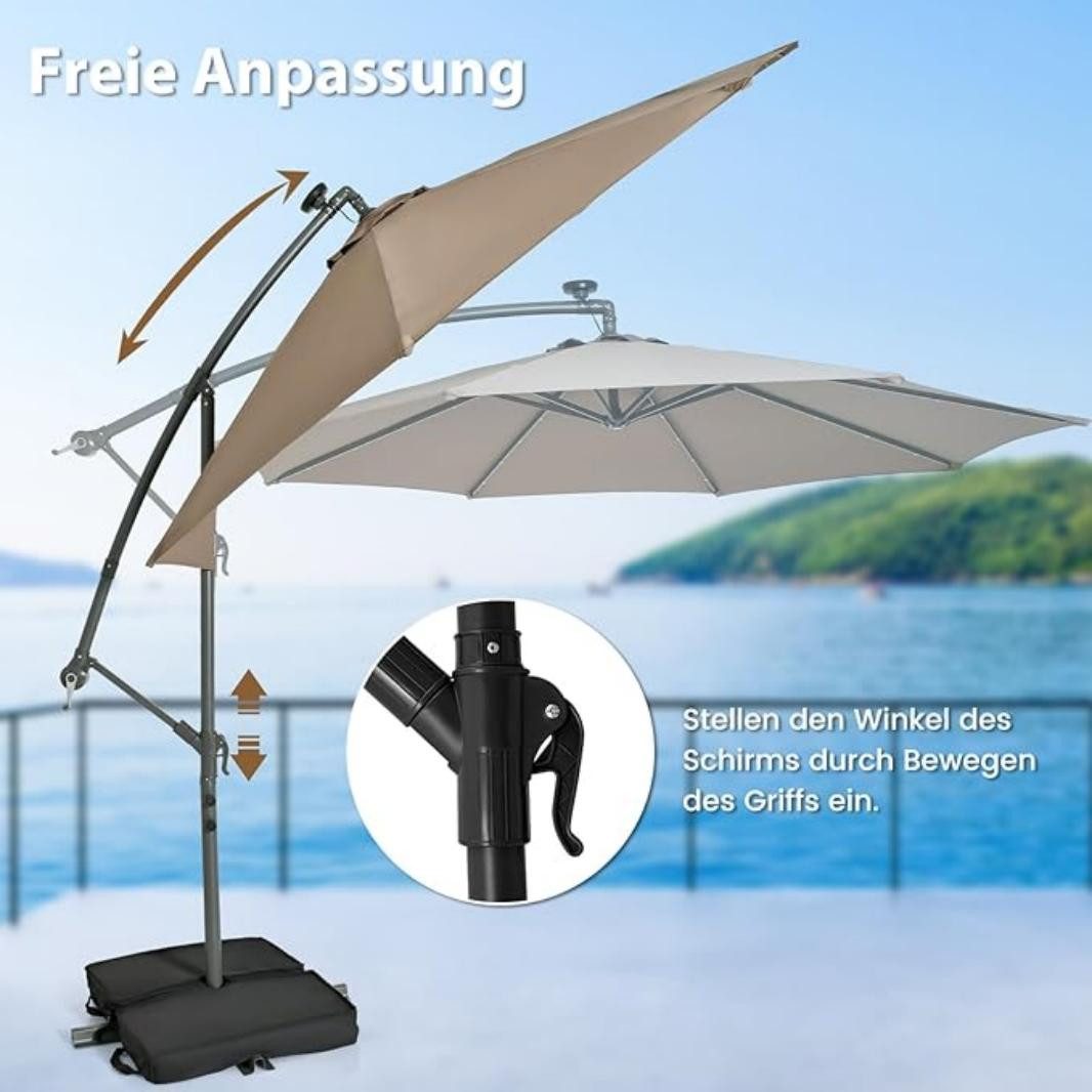 KOMFOTTEU Sonnenschirm Ø 300 cm, mit günstig online kaufen