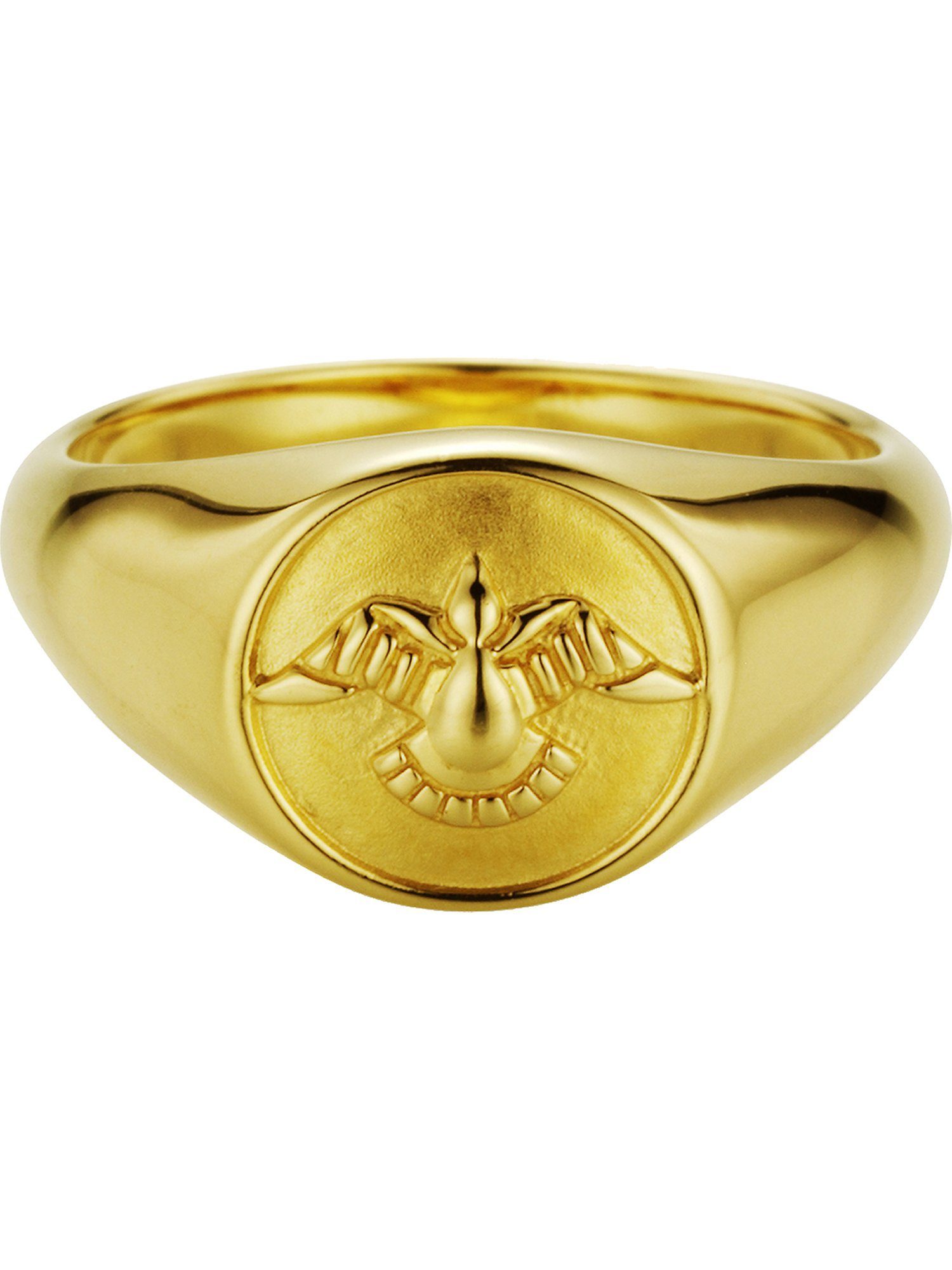 CAÏ Fingerring 925/- Anlass Dieses Silber jeden edle Accessoire Siegelring, vergoldet Taube ist für