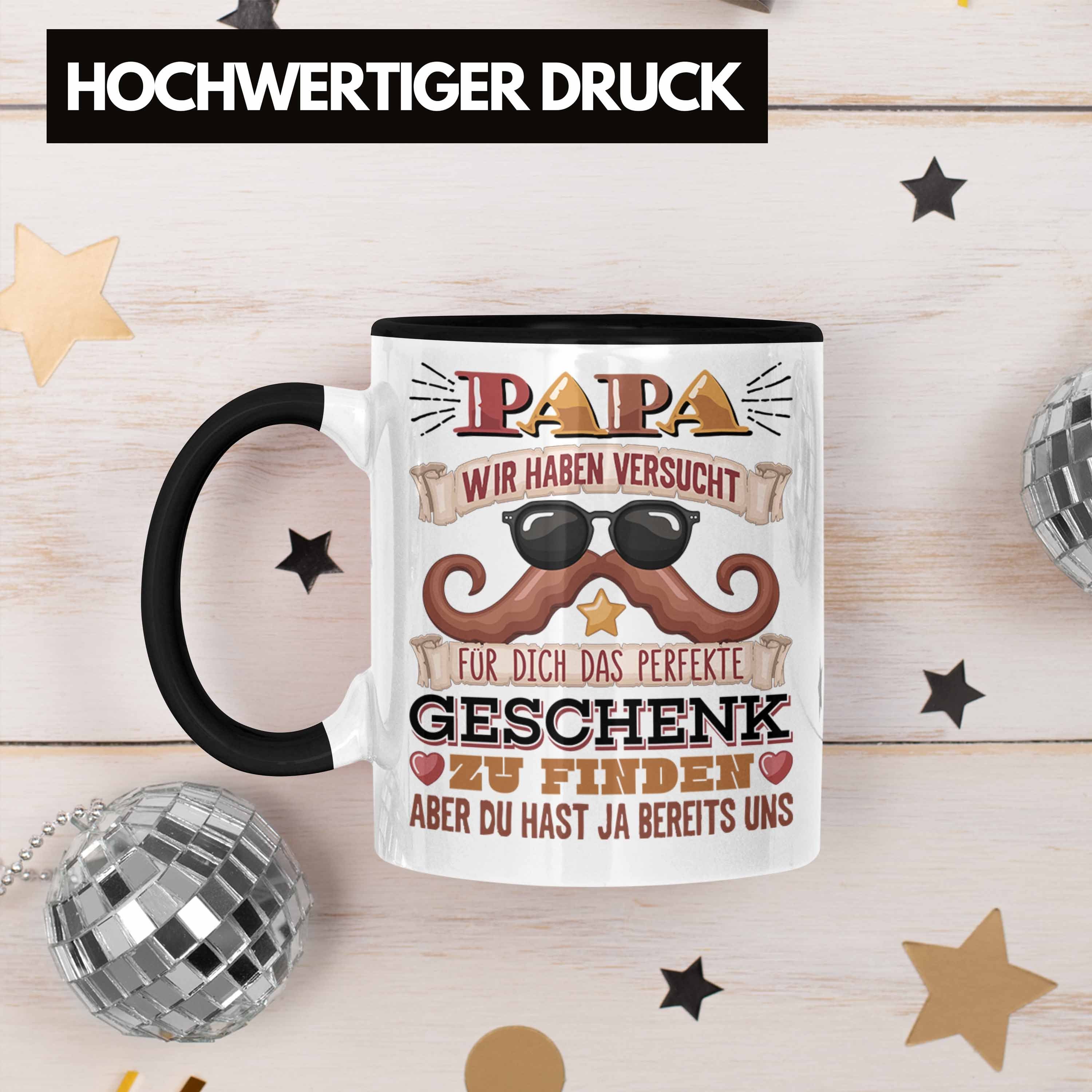 Trendation Tasse Bester Papa Spruch Vatertag Schwarz Lustiger von Tasse zum Geschenk Kind Vater