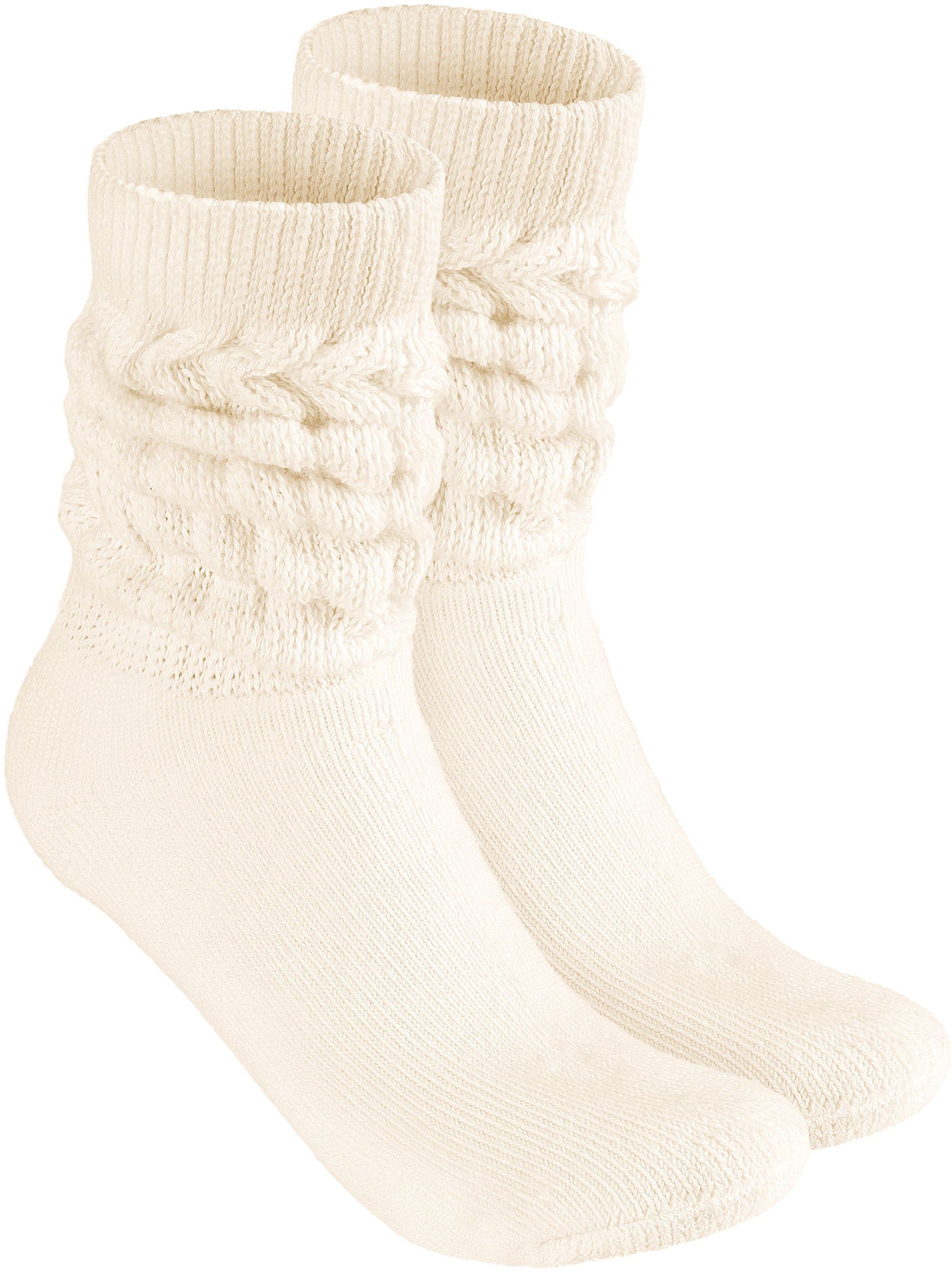 BRUBAKER Schoppersocken Slouch Socken - Damen Fitnesssocken (80s Style, 1-Paar, Baumwolle) Knit Sportsocken für Fitness, Yoga, Workout, Gymnastik und Wellness