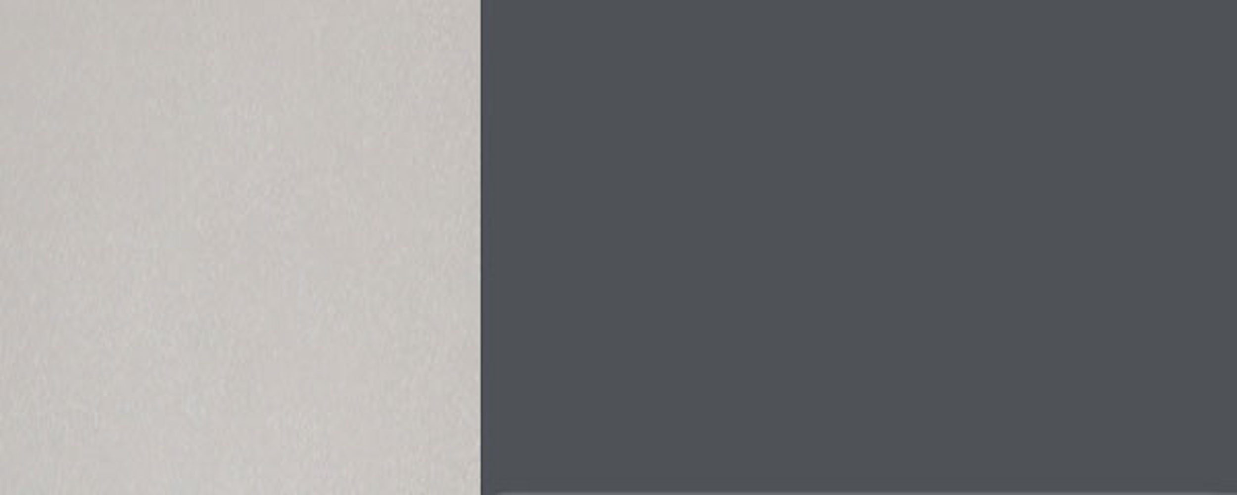 1-türig, Front- Klapphängeschrank Glaseinsatz wählbar mit Hochglanz (Florence) RAL und 90cm schiefergrau Florence 7015 Korpusfarbe grifflos Feldmann-Wohnen