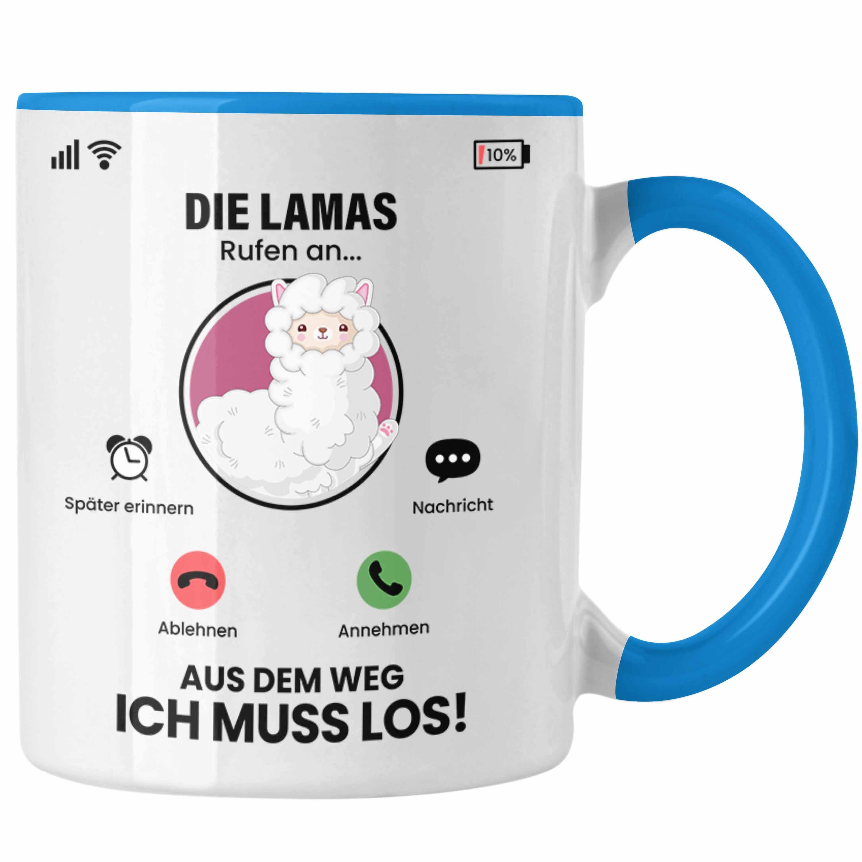 Geschenki für Tasse Geschenk Besitzer Lamas An Blau Tasse Die Lamas Züchter Rufen Trendation