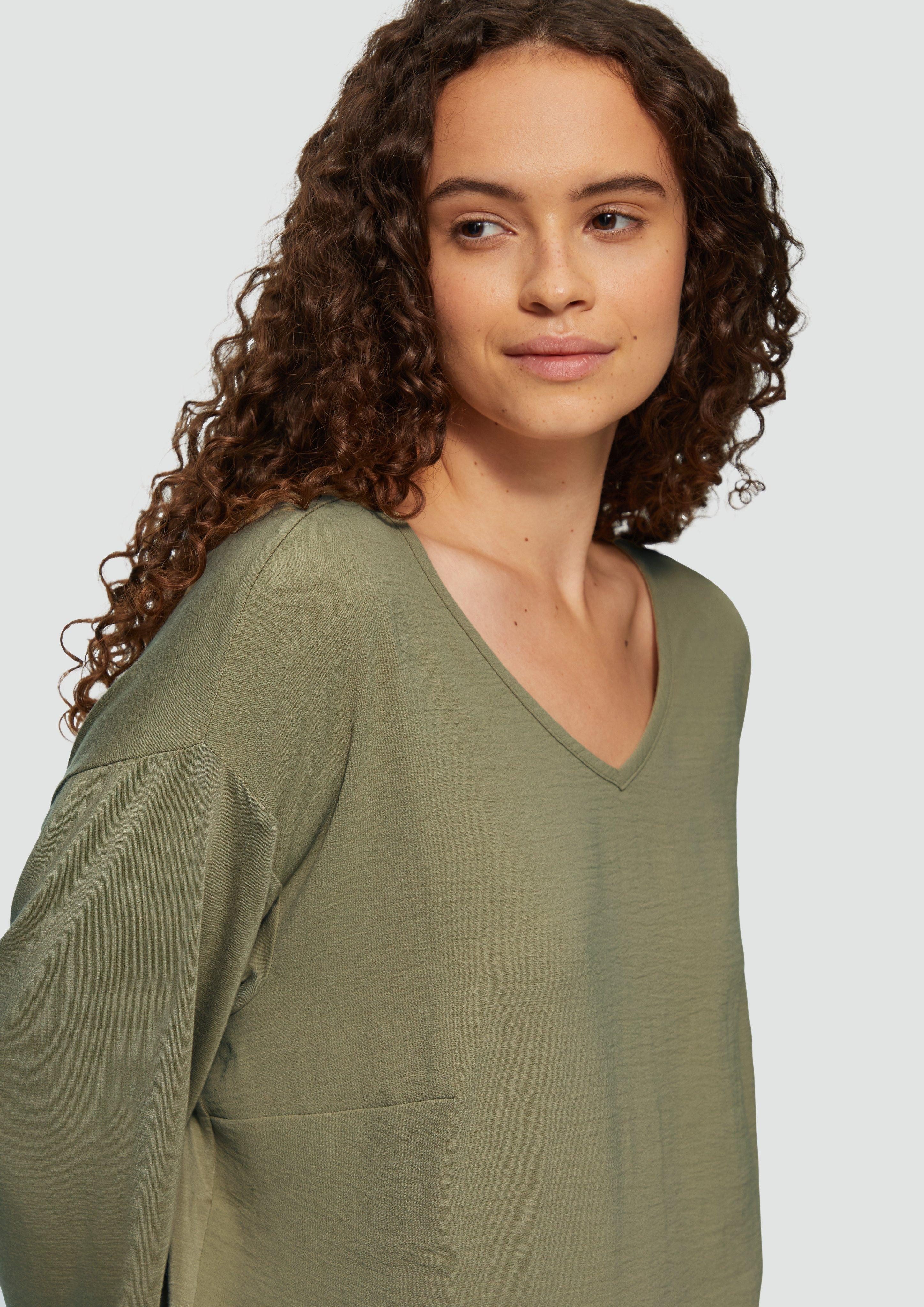 QS Kurzarmshirt Shirt im Fabricmix und günstig online kaufen