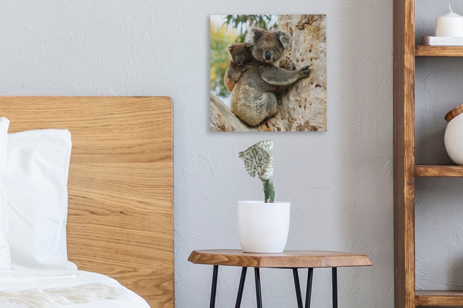 - - OneMillionCanvasses® Junge Koalas - Kinder Leinwandbild Wohnzimmer - Bilder Leinwand Schlafzimmer - für Mädchen, Baum (1 St), Kind