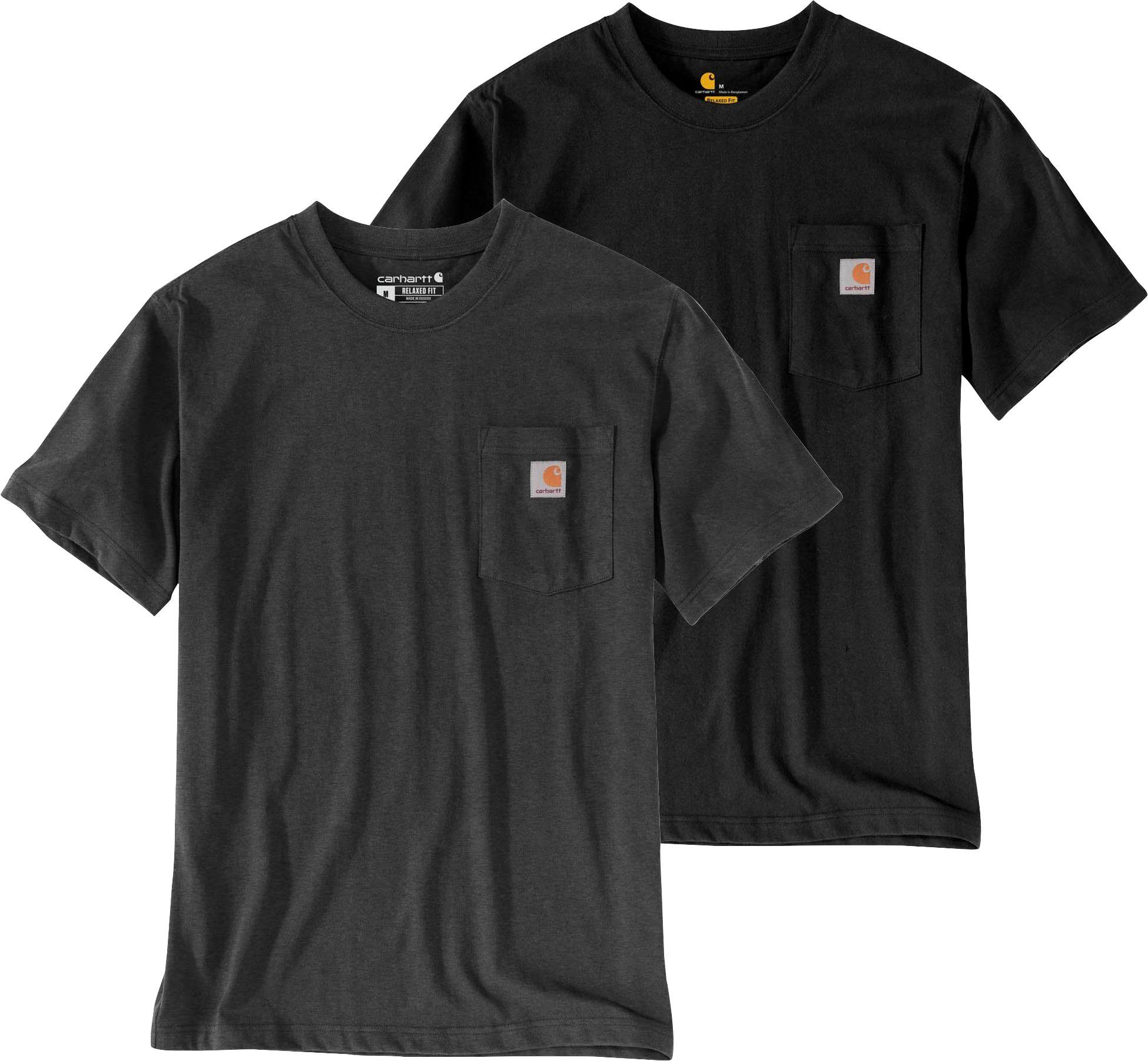 Carhartt T-Shirt (2-tlg., 2er Set) schwarz und anthrazit