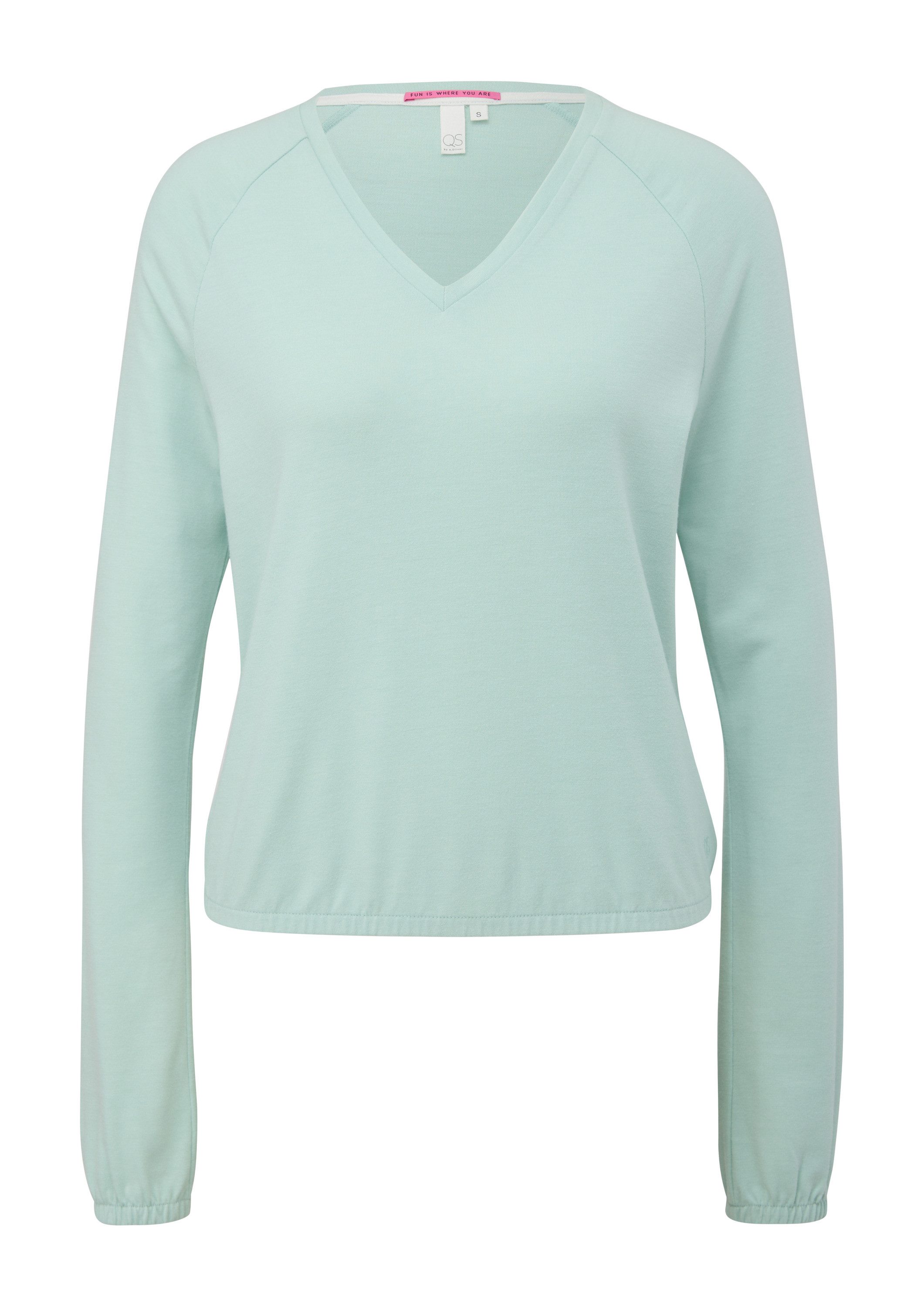 QS Langarmshirt T-Shirt Longsleeve mit V-Ausschnitt günstig online kaufen