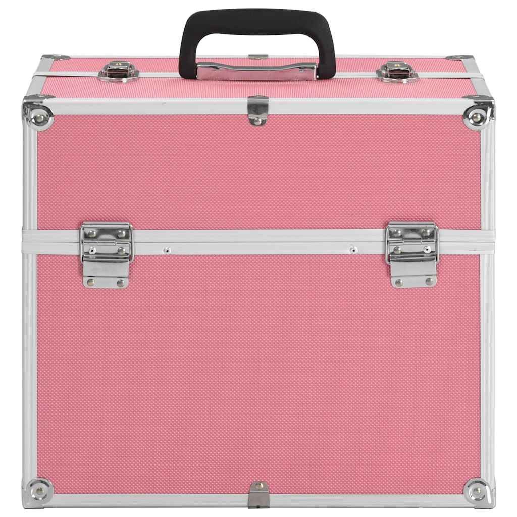 vidaXL Kosmetikkoffer Kosmetikkoffer 38x23x34 cm Rosa Aluminium (1-tlg)