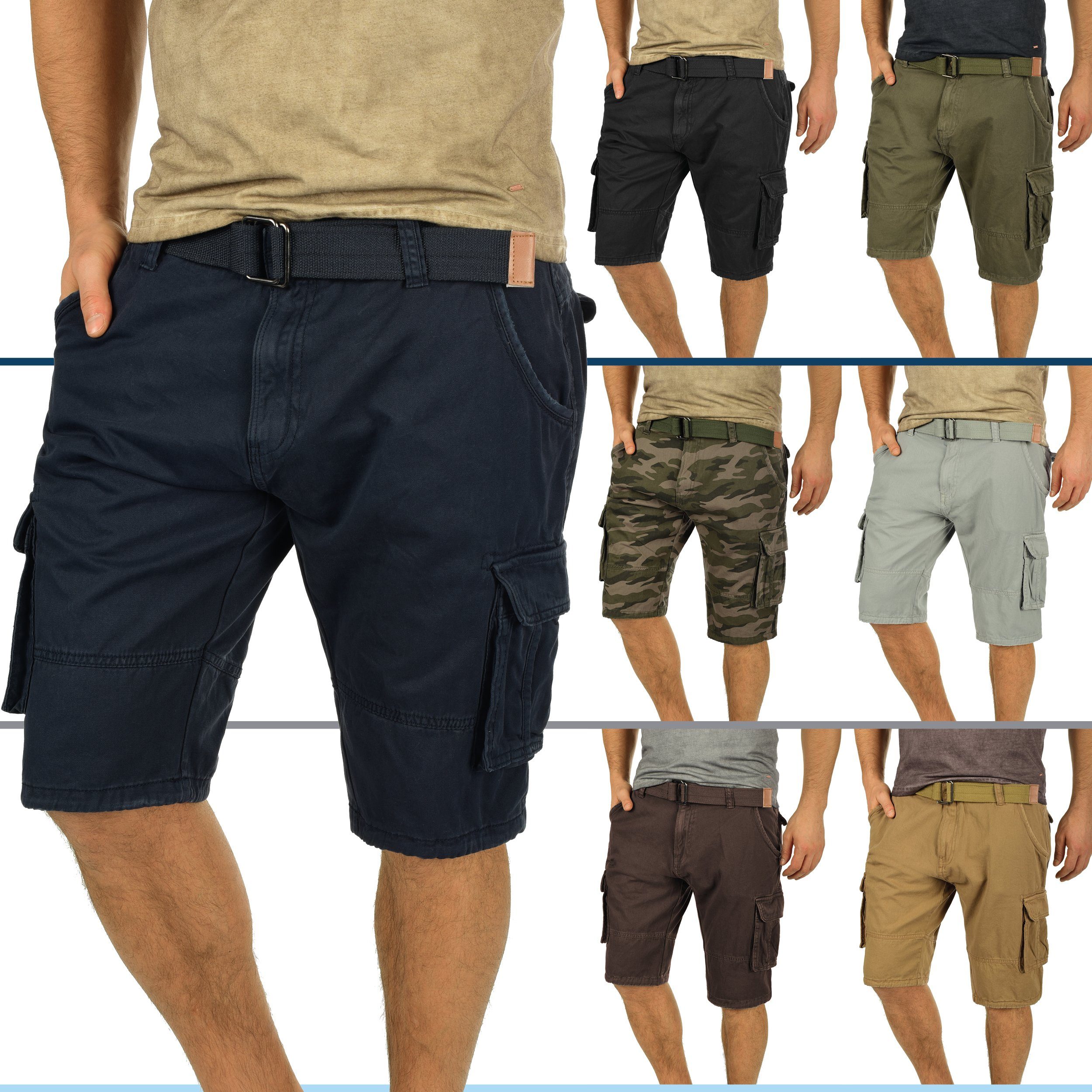 Indicode Cargoshorts IDCosta - Shorts Navy Hose 59401MM - kurze (400) mit Gürtel