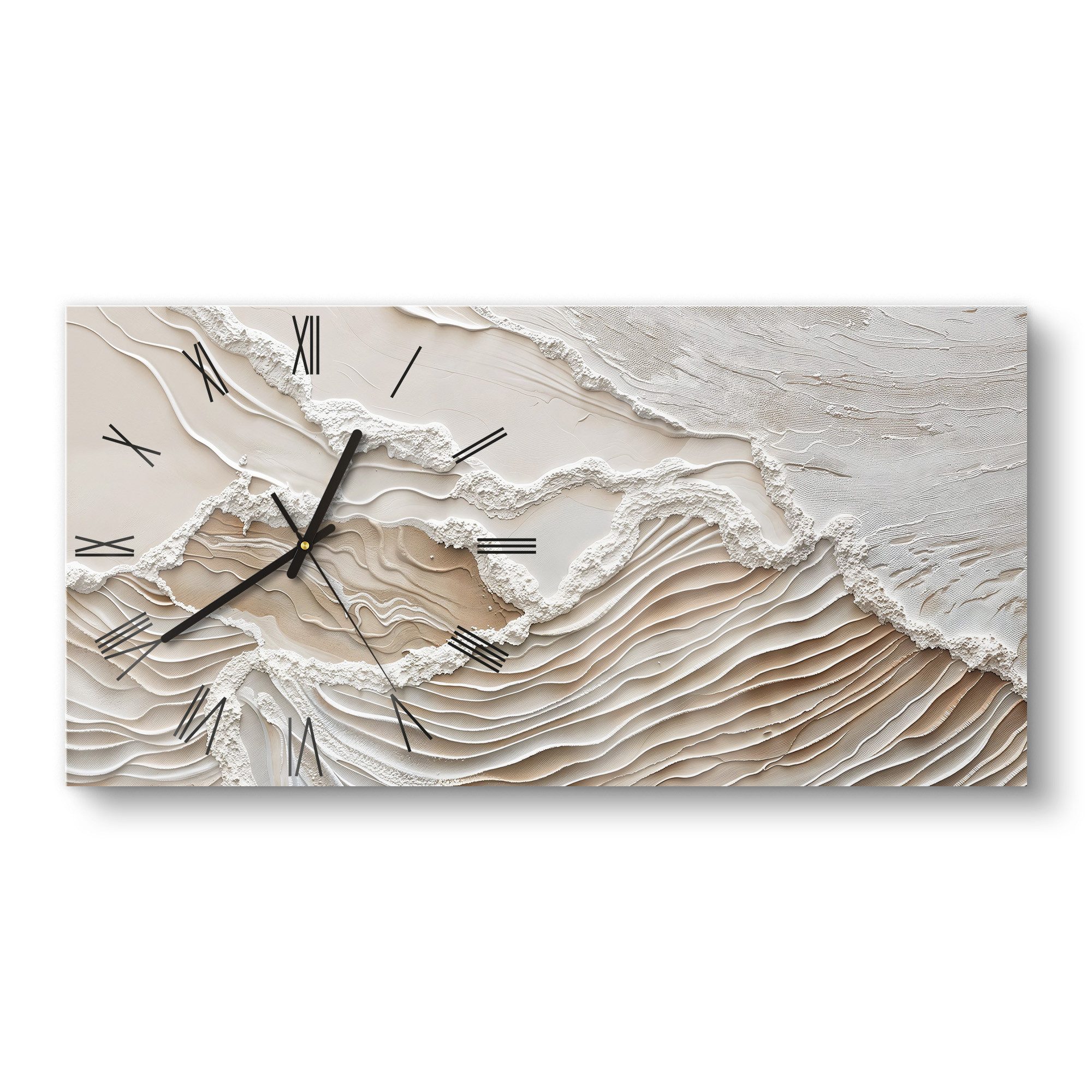 DEQORI Wanduhr 'Sandwellenzauber' (Glas Glasuhr modern Wand Uhr Design Küch günstig online kaufen