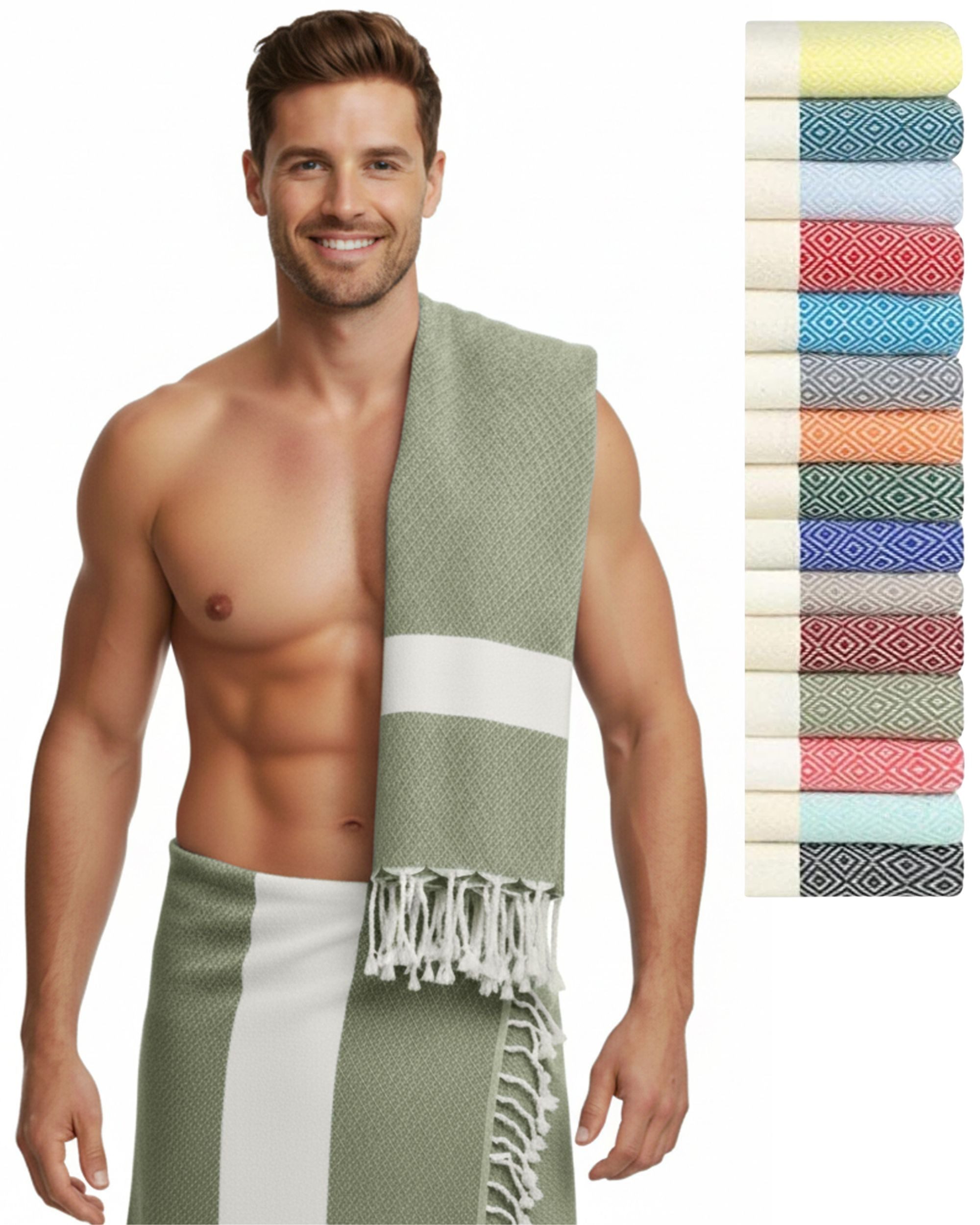 furora HOLIDAY Saunatuch Saunahandtuch Saunatuch Damen + Herren, Hamamtuch groß 100x200 XXL