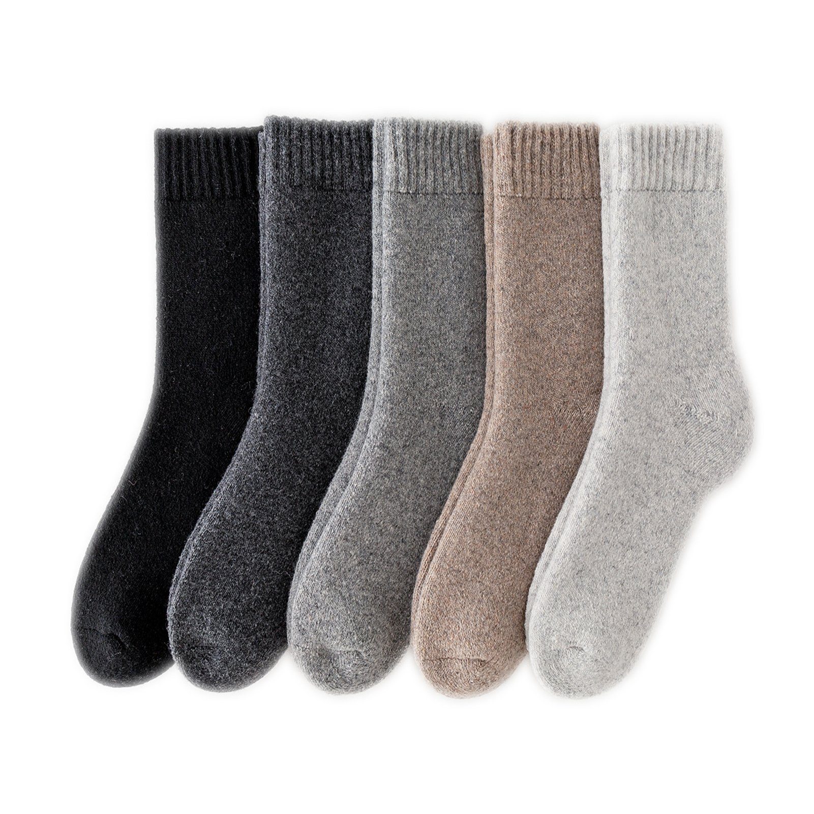 Yalion Langsocken WollSocken Warme hellgrau Weich Wintersocken Herren, Dicke Damen warm Socken halten Paar 1