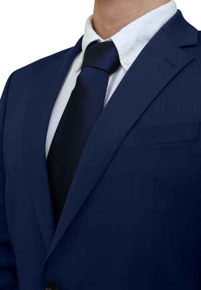 Fabio Farini Krawatte einfarbige Herren Schlips in 6cm oder 8cm (Unifarben) Breit (8cm), Dunkelblau perfekt als Geschenk
