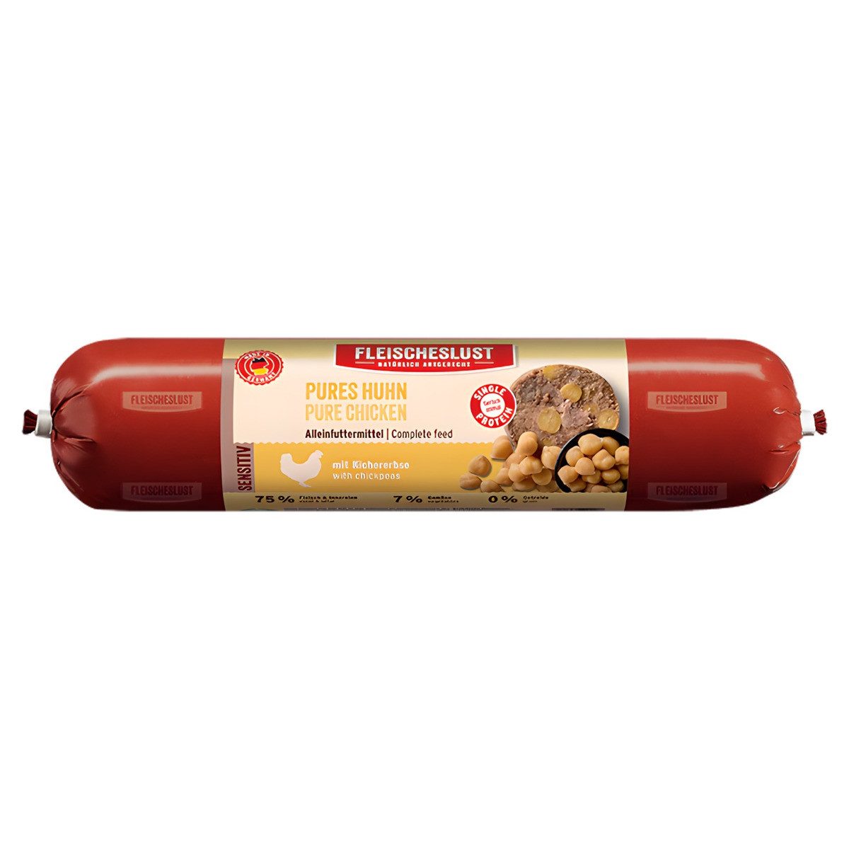 Fleischeslust Sensitiv Pures Huhn mit Kichererbse 800 g, Nassfutter für: Hund