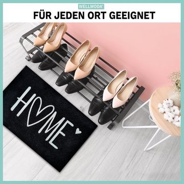 Fußmatte Home Motiv I Modernes Design I rutschfest, pflegeleicht, waschbar, WELLMODA, rechteckig, Höhe: 6 mm