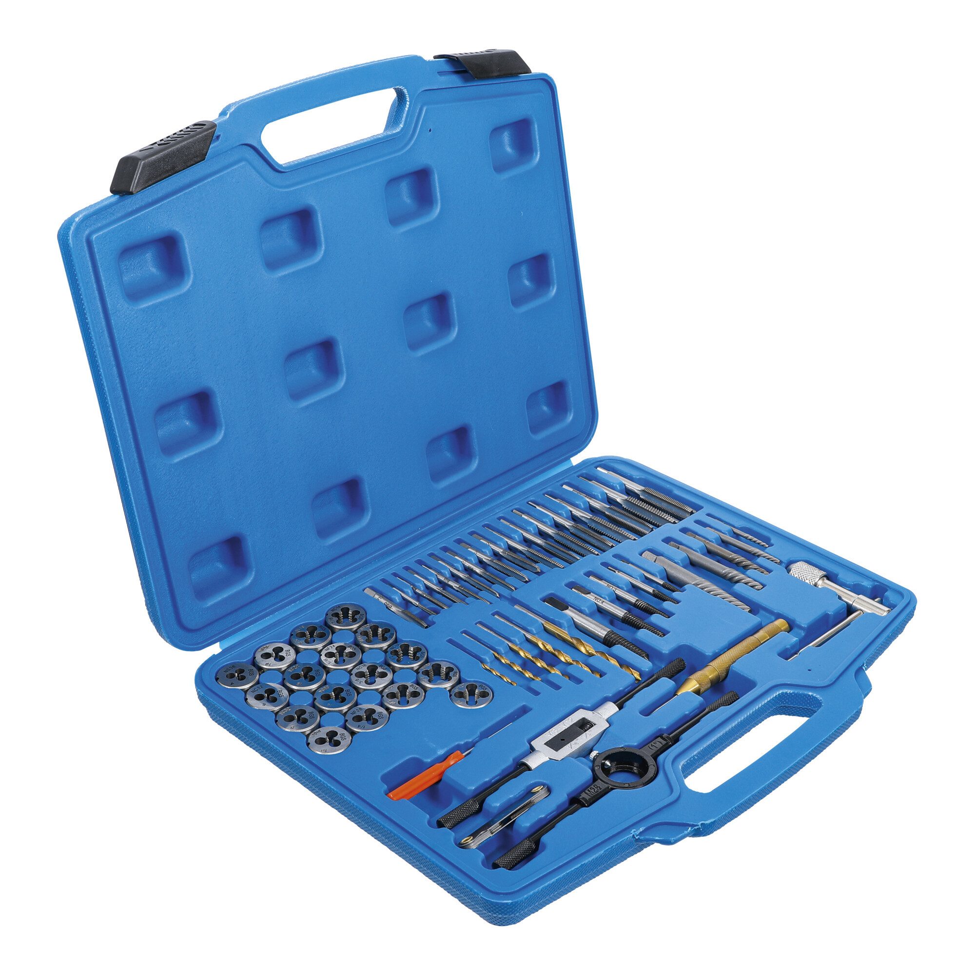 BGS technic Gewindebohrer BGS Gewindeschneid-Satz 70105, Zoll, 1/4" - 1/2", 56-tlg.