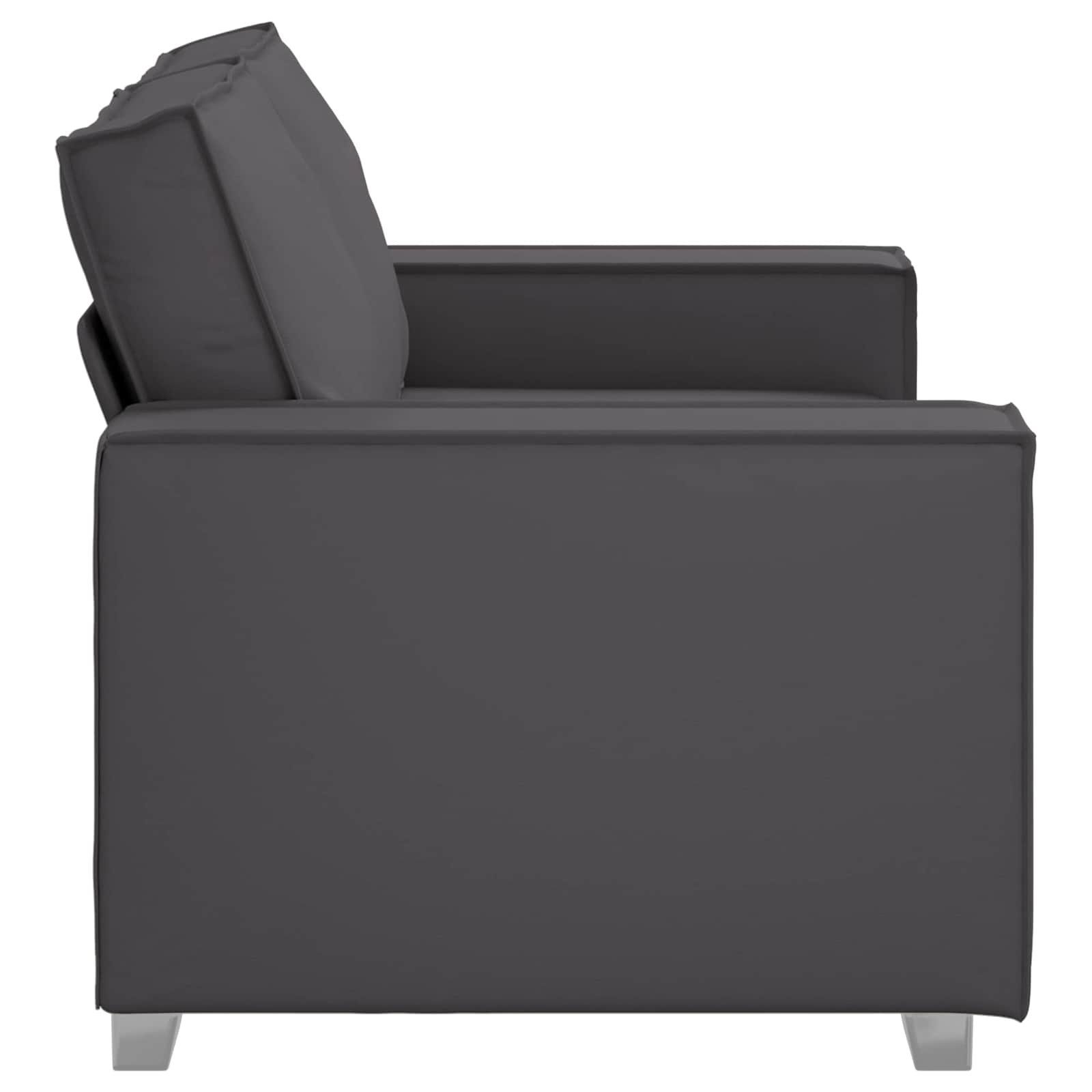 vidaXL Sofa Zweisitzer-Sofa Grau 160 cm Kunstleder, 1 Teile – Bild 5 von 5