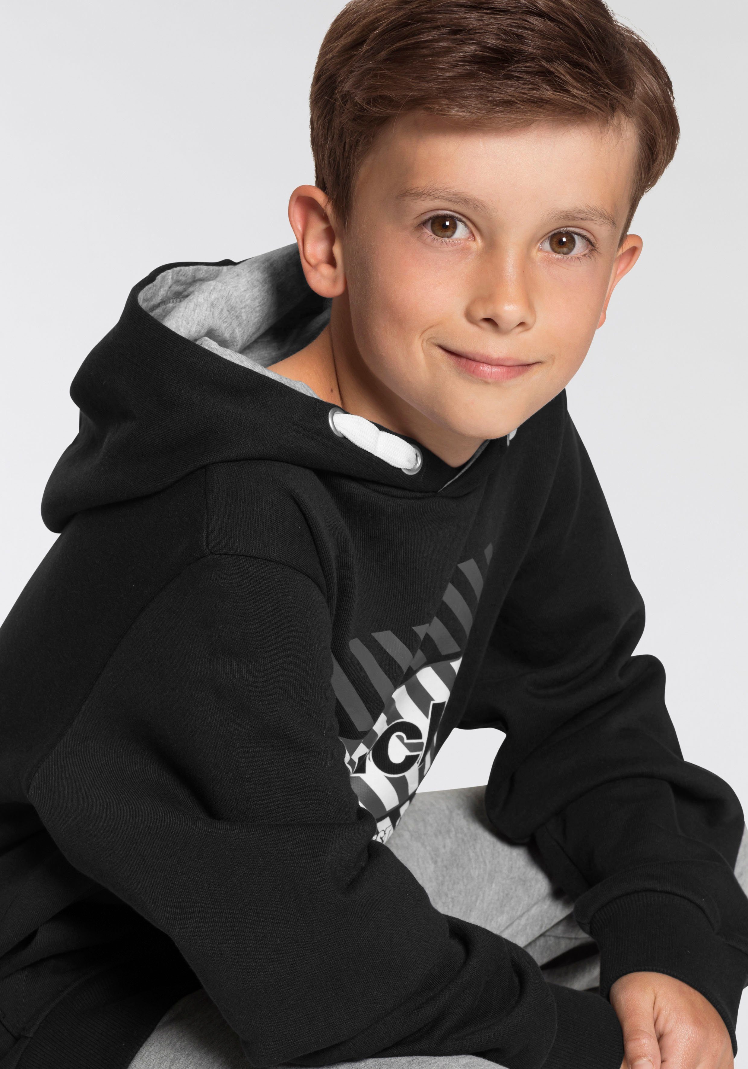 Bench. Black&White Kapuzensweatshirt Druck mit trendigem