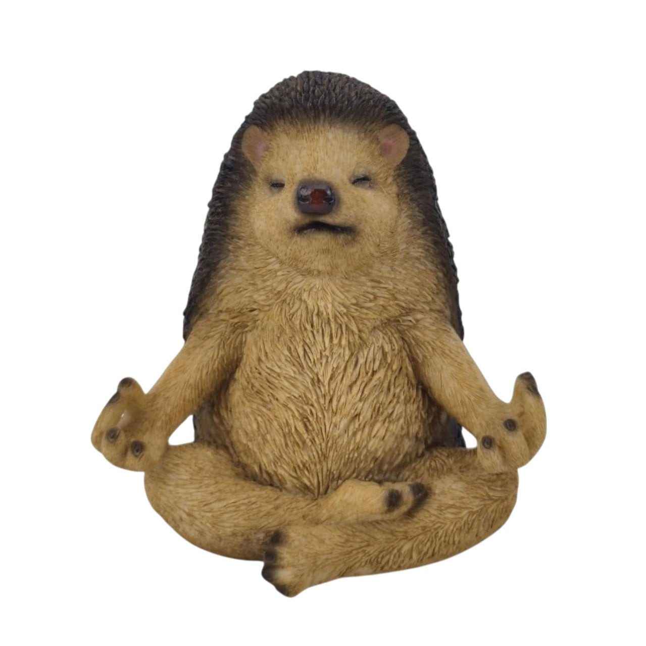 Figurendiscounter Gartenfigur Dekofigur Igel Yoga 15 x 12,5 cm braun/beige