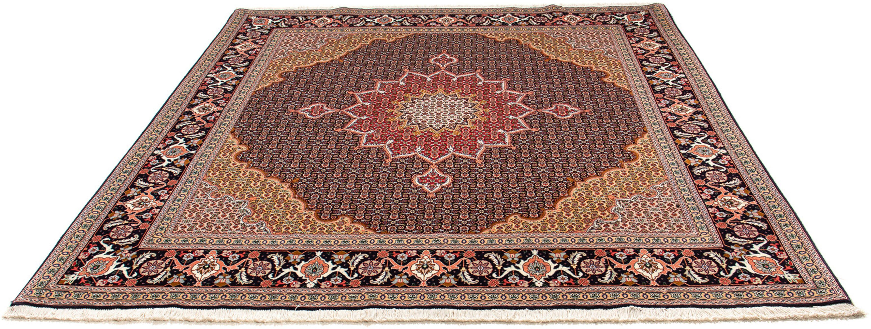 Orientteppich Perser - Täbriz - Royal - 219 x 200 cm - dunkelblau, morgenland, quadratisch, Höhe: 7 mm, Wohnzimmer, Handgeknüpft, Einzelstück mit Zertifikat