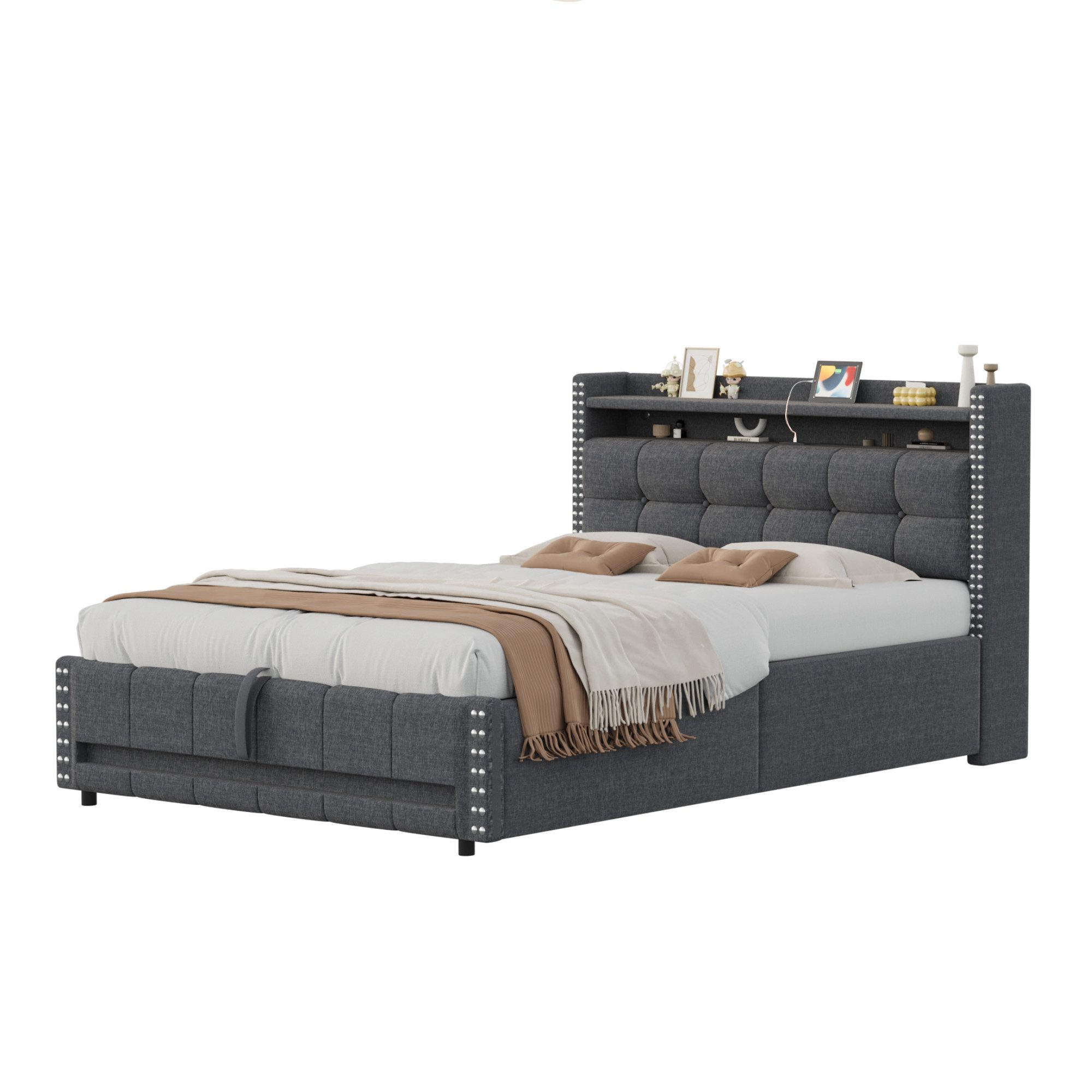 HAUSS SPOLE Polsterbett 140x200cm mit LED-Beleuchtung günstig online kaufen
