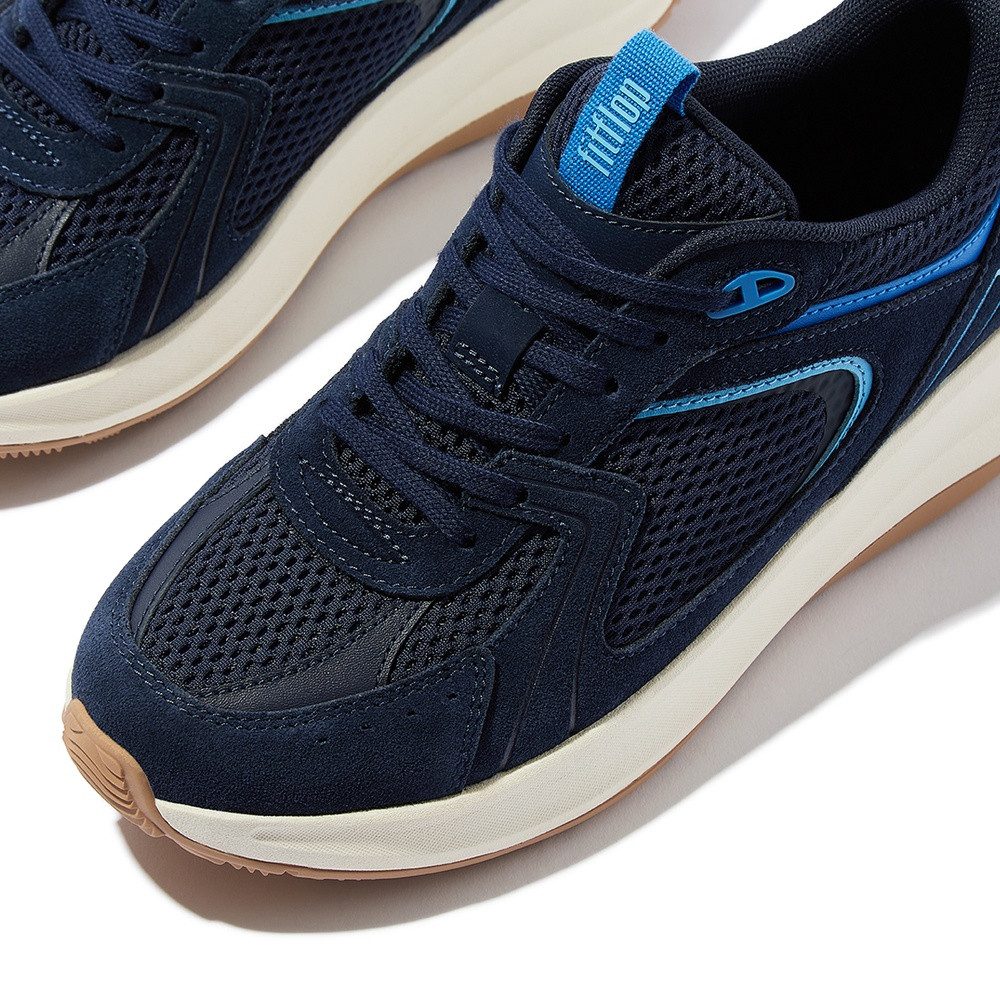 Fitflop F-Mode Flow Suede/Mesh/Leather Flatform Sneakers Sneaker