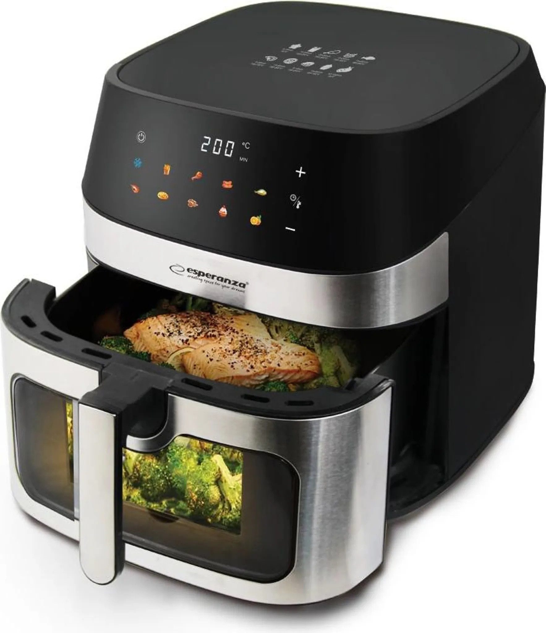 Esperanza Fritteuse, 1600 W, 8L & 10 voreingestellte Menüs & Farbdisplay