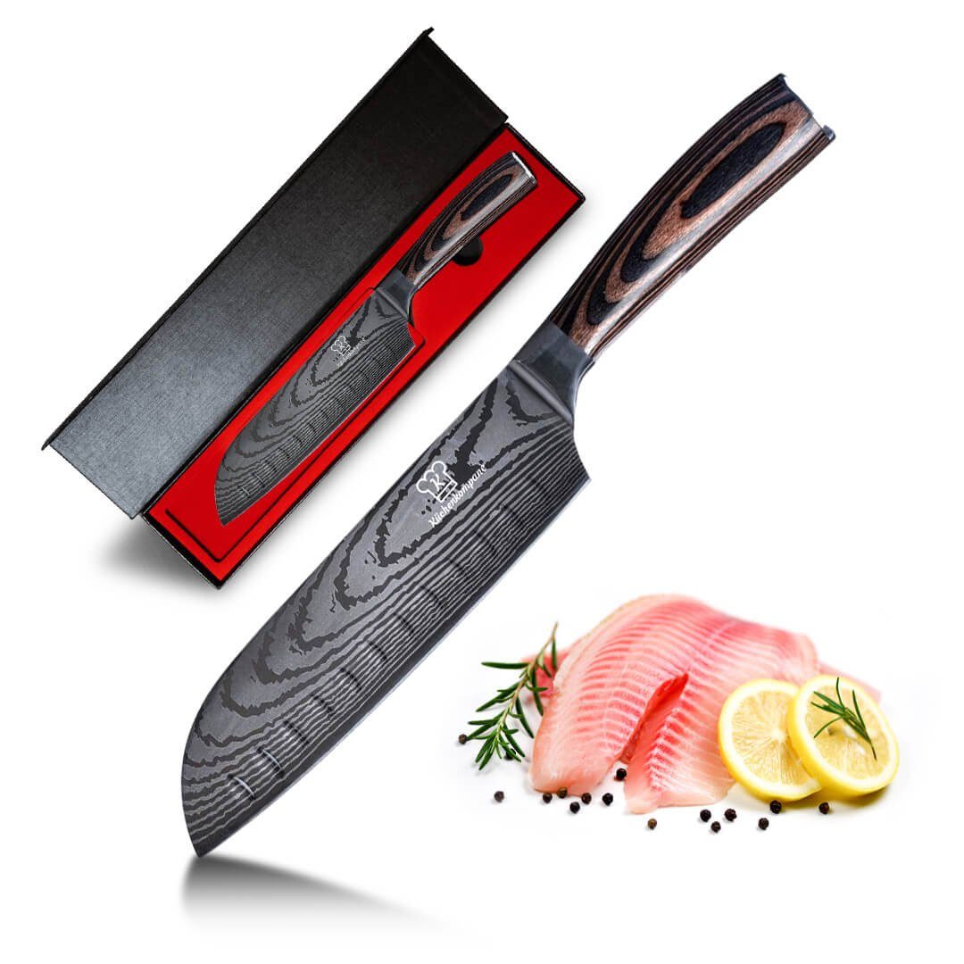 Küchenkompane Fleischmesser Santoku Messer - Messer aus gehärteter Edelstahl.