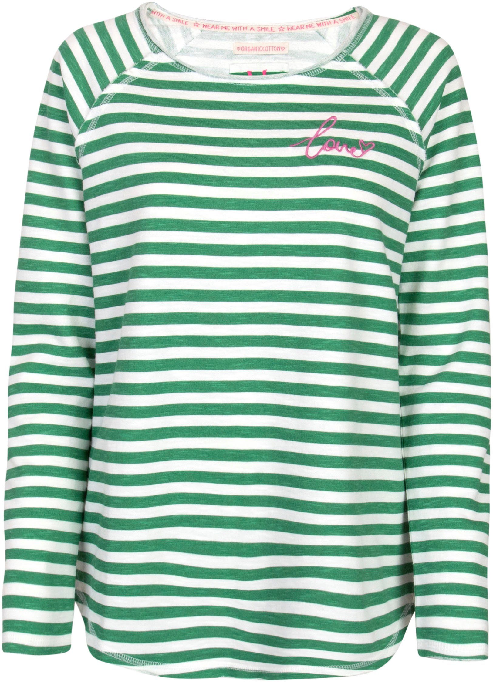 Lieblingsstück Sweatshirt CathrinaEP mit allover green spring Streifendessin