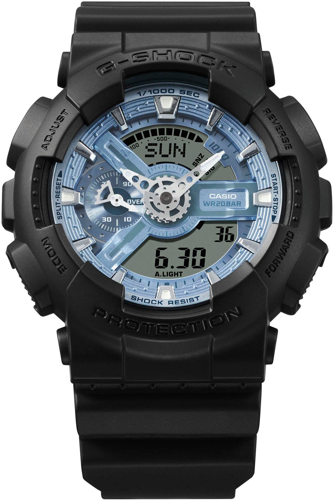CASIO G-SHOCK Chronograph GA-110CD-1A2ER, Quarzuhr, Armbanduhr,Herrenuhr,digital,bis 20 bar wasserd.Resinarmband