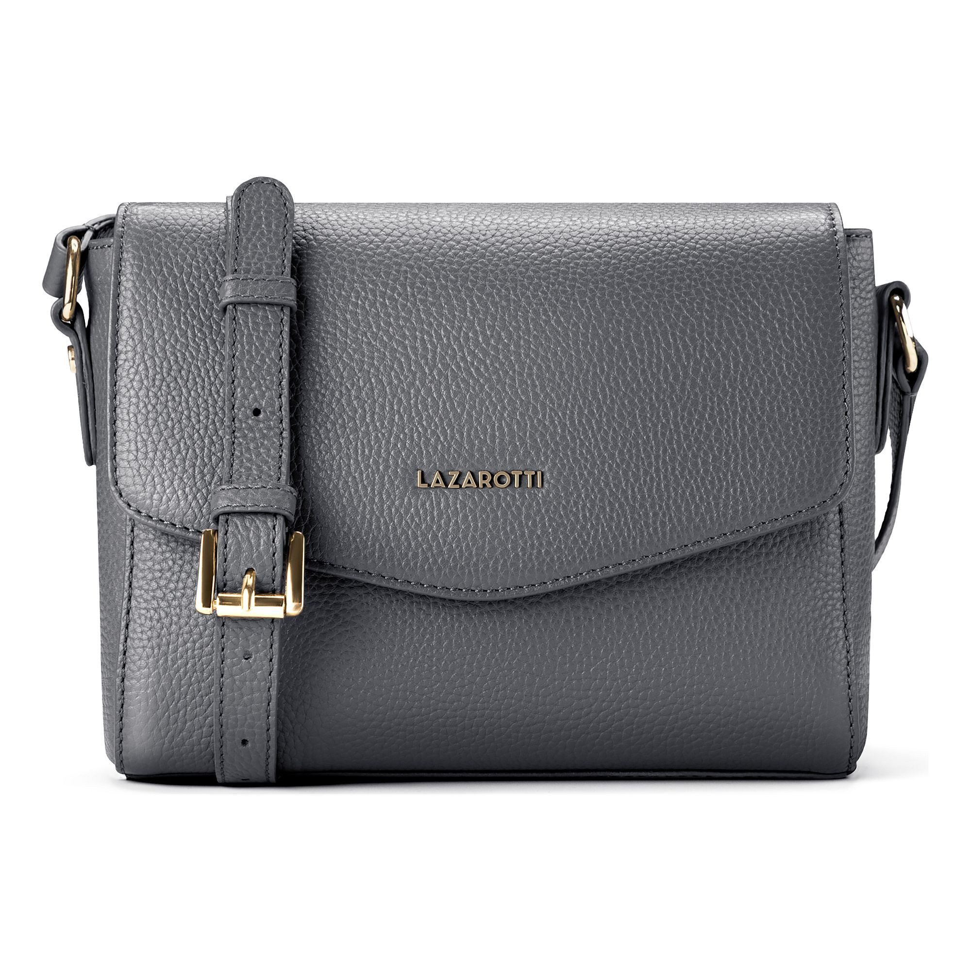 Lazarotti Umhängetasche Bologna Leather Crossbody Umhängetasche Leder 22 cm