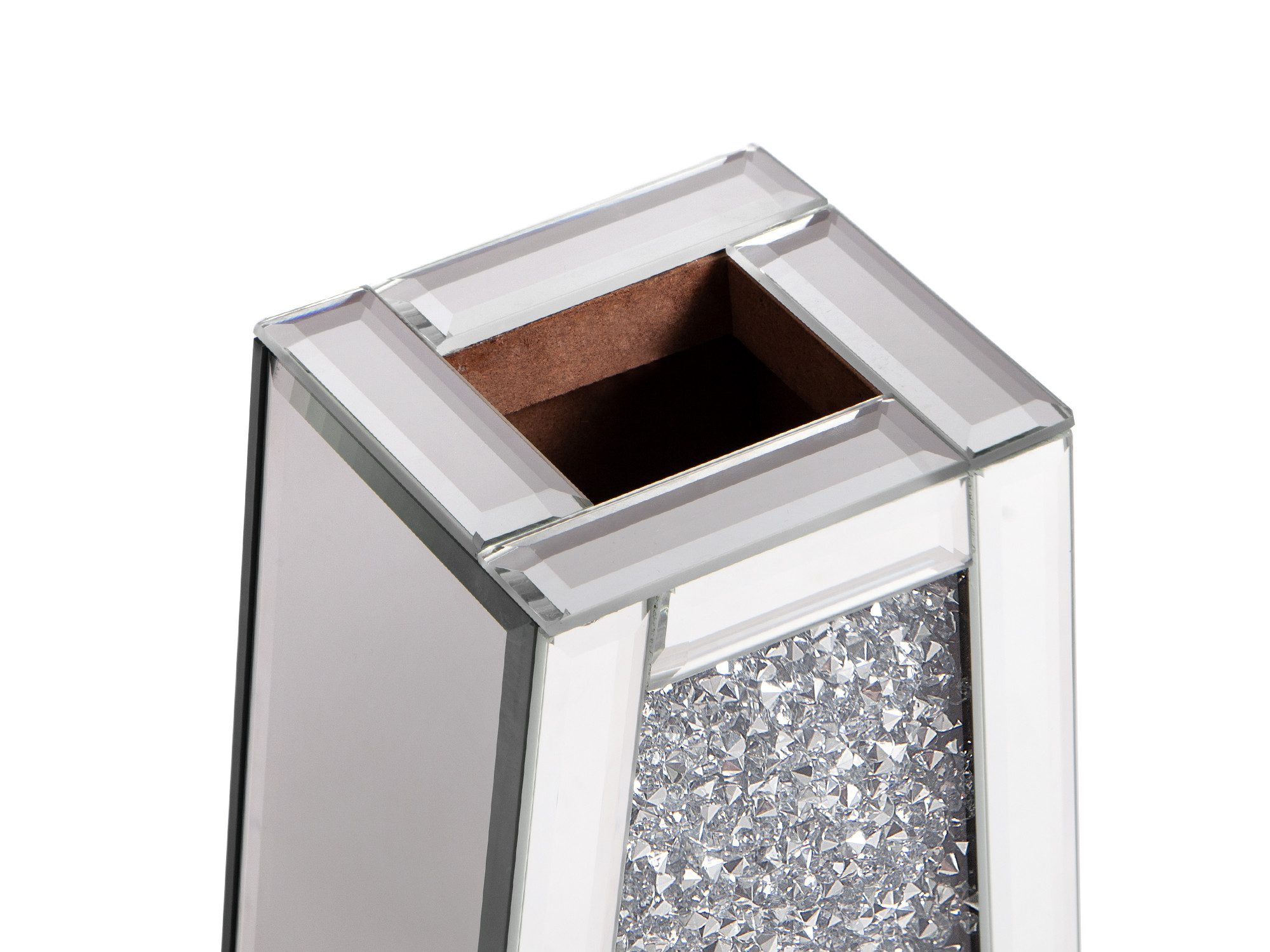 Yorbay Bodenvase Spiegelglas Bodenvase mit Kristall-Diamant-Intarsien, Elegante Wohndeko in Silber