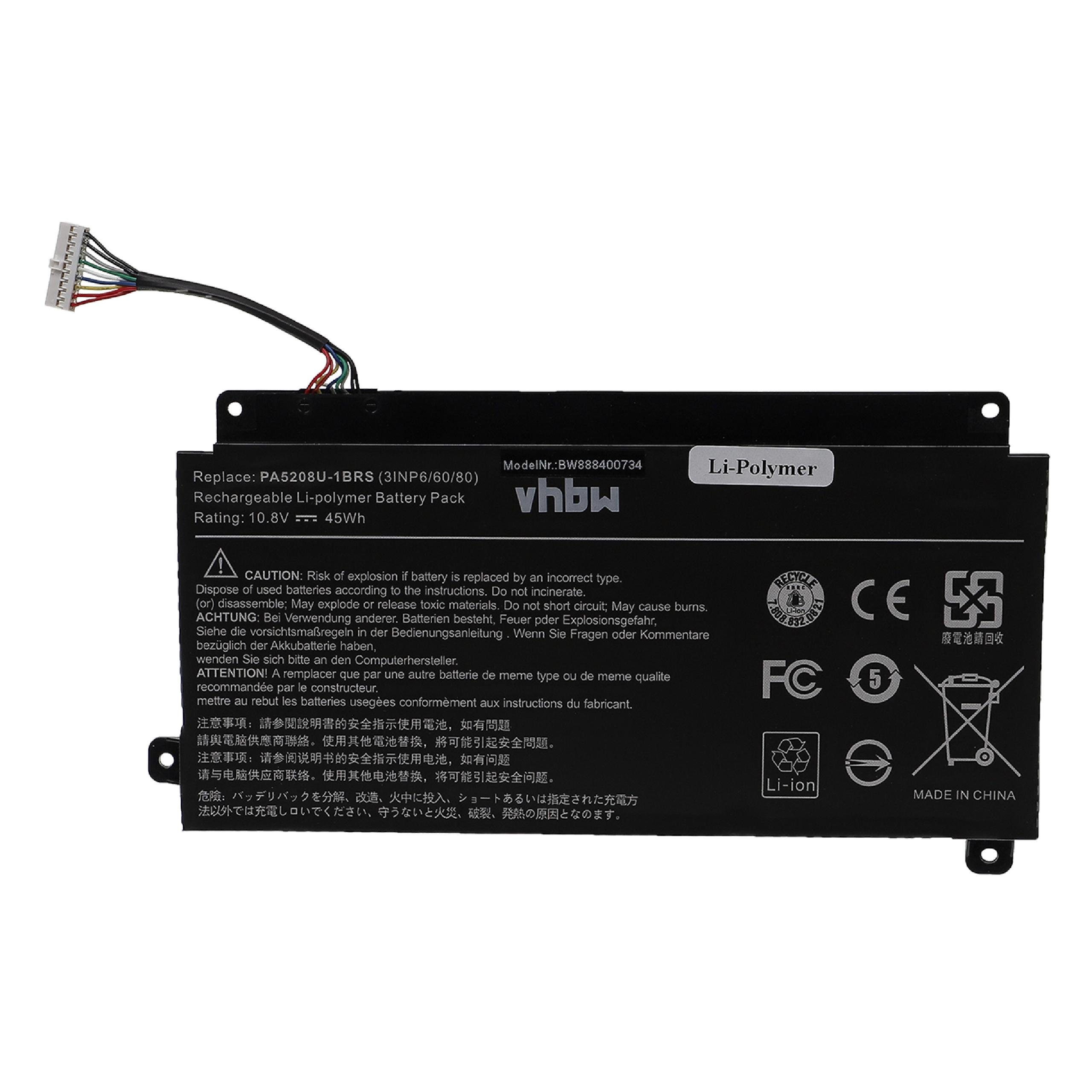 vhbw passend für Toshiba Satellite Radius 15 P50W-C-106, 15 P50W-C-107, 15 Laptop-Akku 4166 mAh
