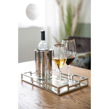 Fink Weißweinglas Weißweinglas PLATINUM - transparent - Glas, Glas, Platinumauflage, Füllmenge 920 ml