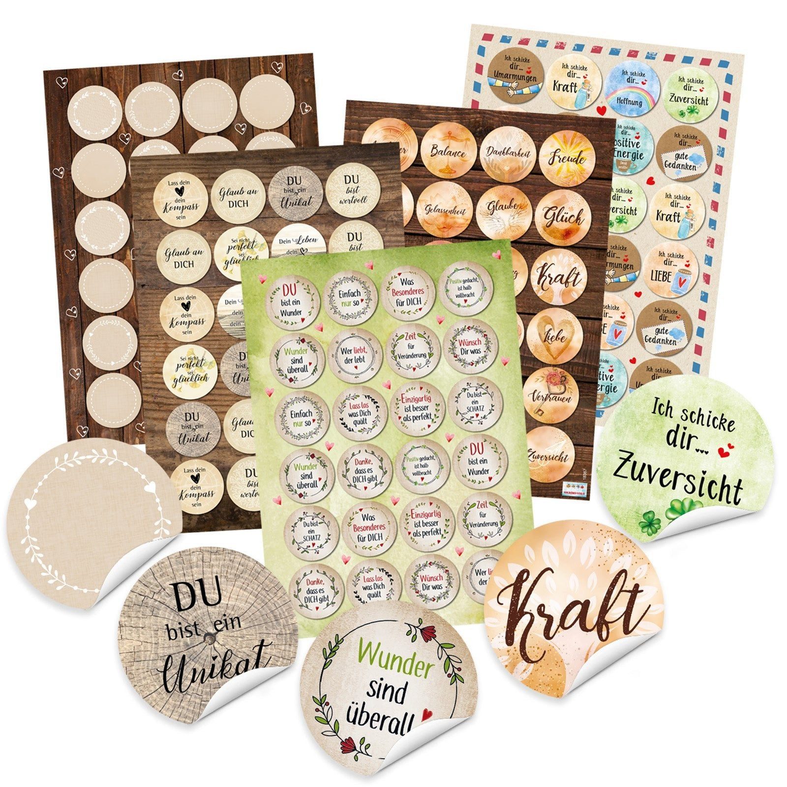 Logbuch-Verlag Aufkleber Sticker SET mit 5 x 24 bunten Aufklebern - Sprüche Statements gute