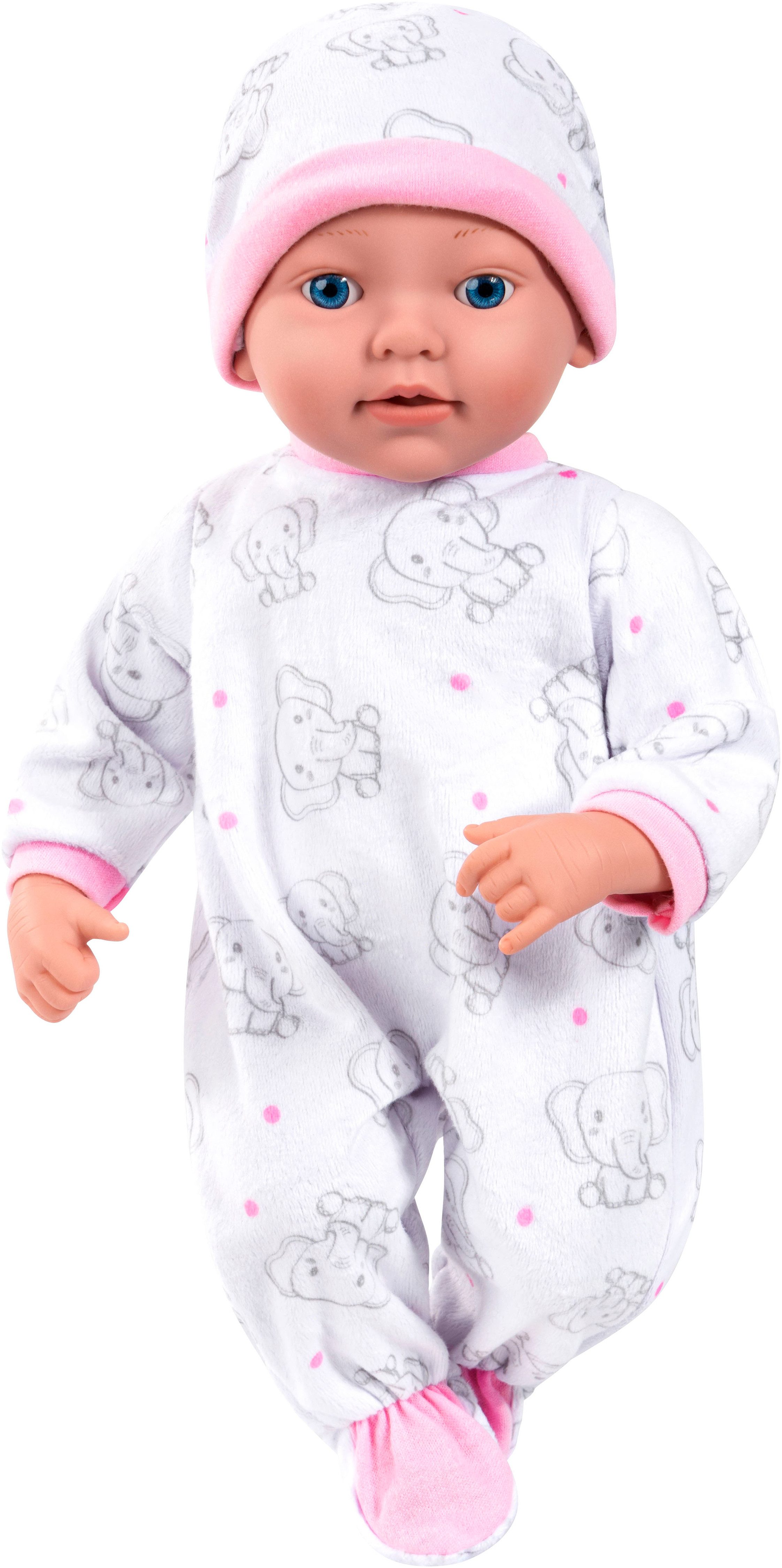 Bayer Babypuppe Reborn Baby, 38 cm Elefantenmuster (4-tlg) günstig online kaufen