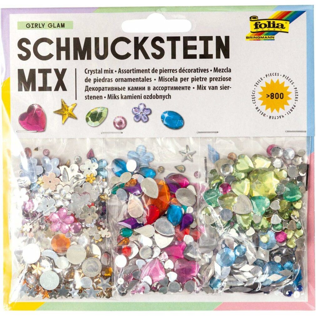 Bastelperlen Schmucksteine mehrfarbig Fun 800 Teile
