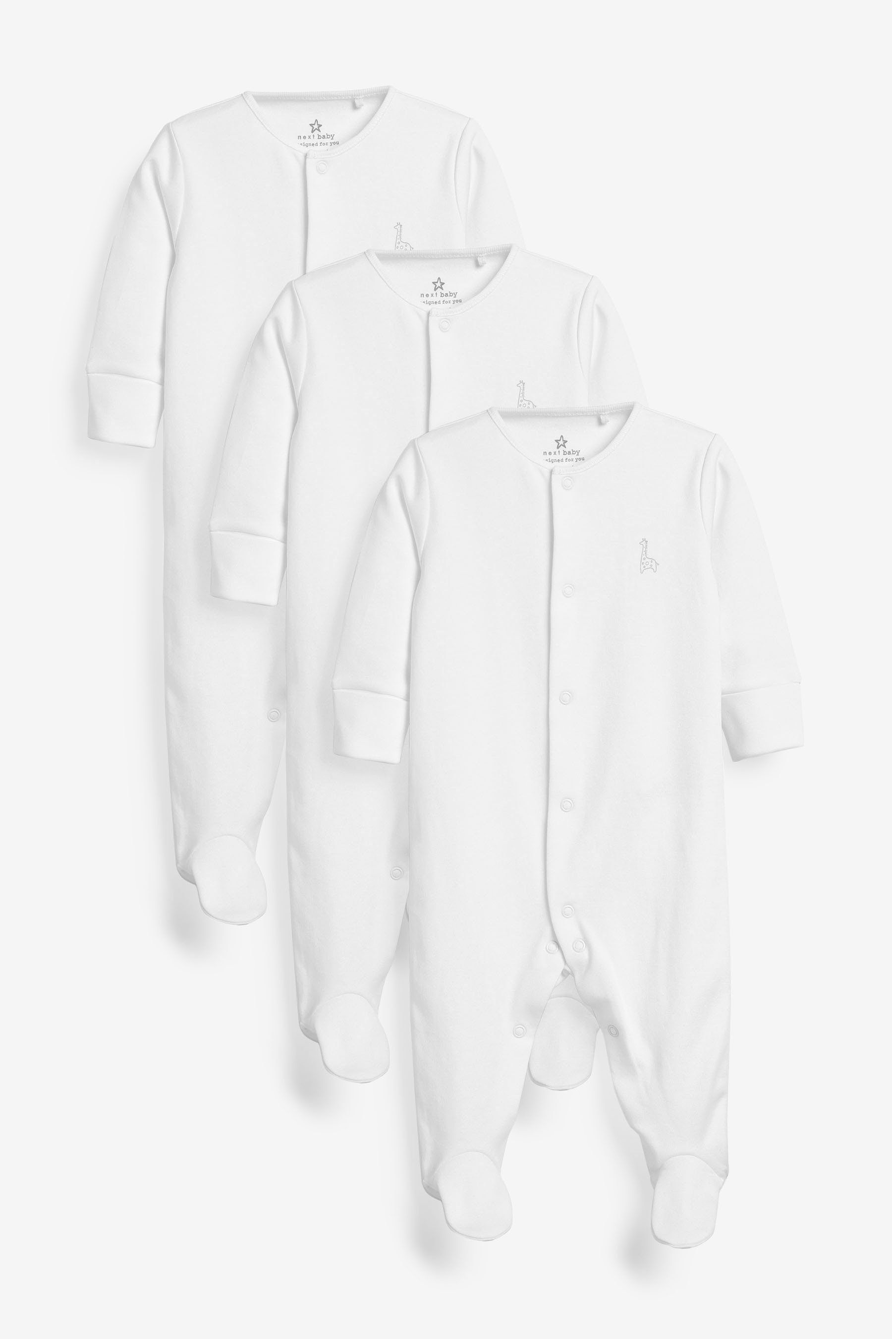 Next Babyschlafanzüge (3-tlg) Schlafoverall Baumwolle aus 3er-Pack im