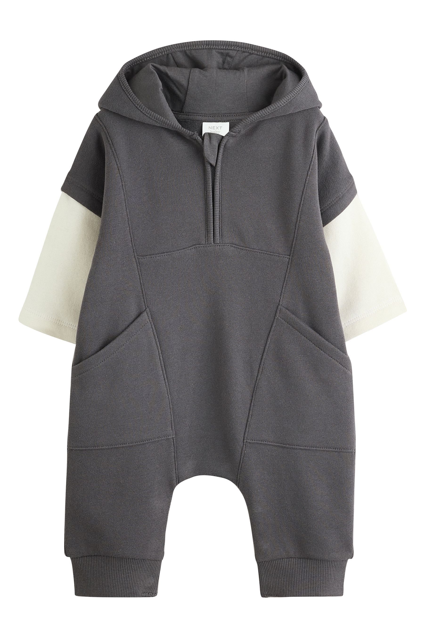 Next Ползунки Baby-Strampler aus Sweatshirtmaterial mit Kapuze (1-tlg)